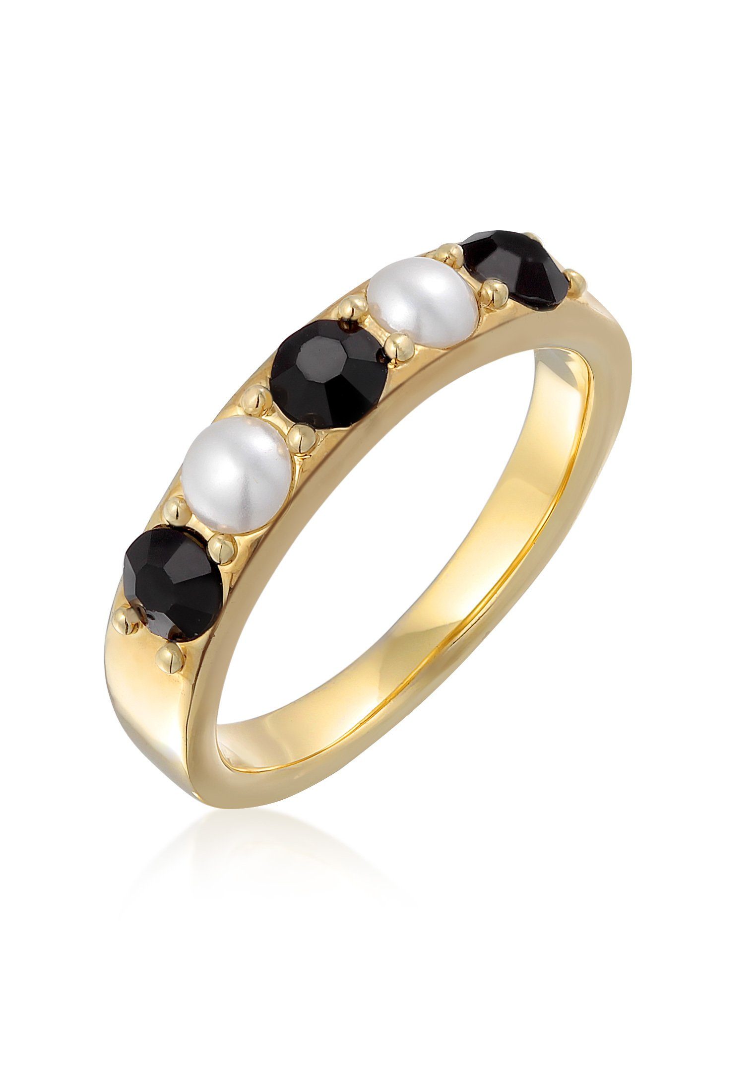 Perlenring Kristalle Glasperlen Bandring Goldfarben für Damen