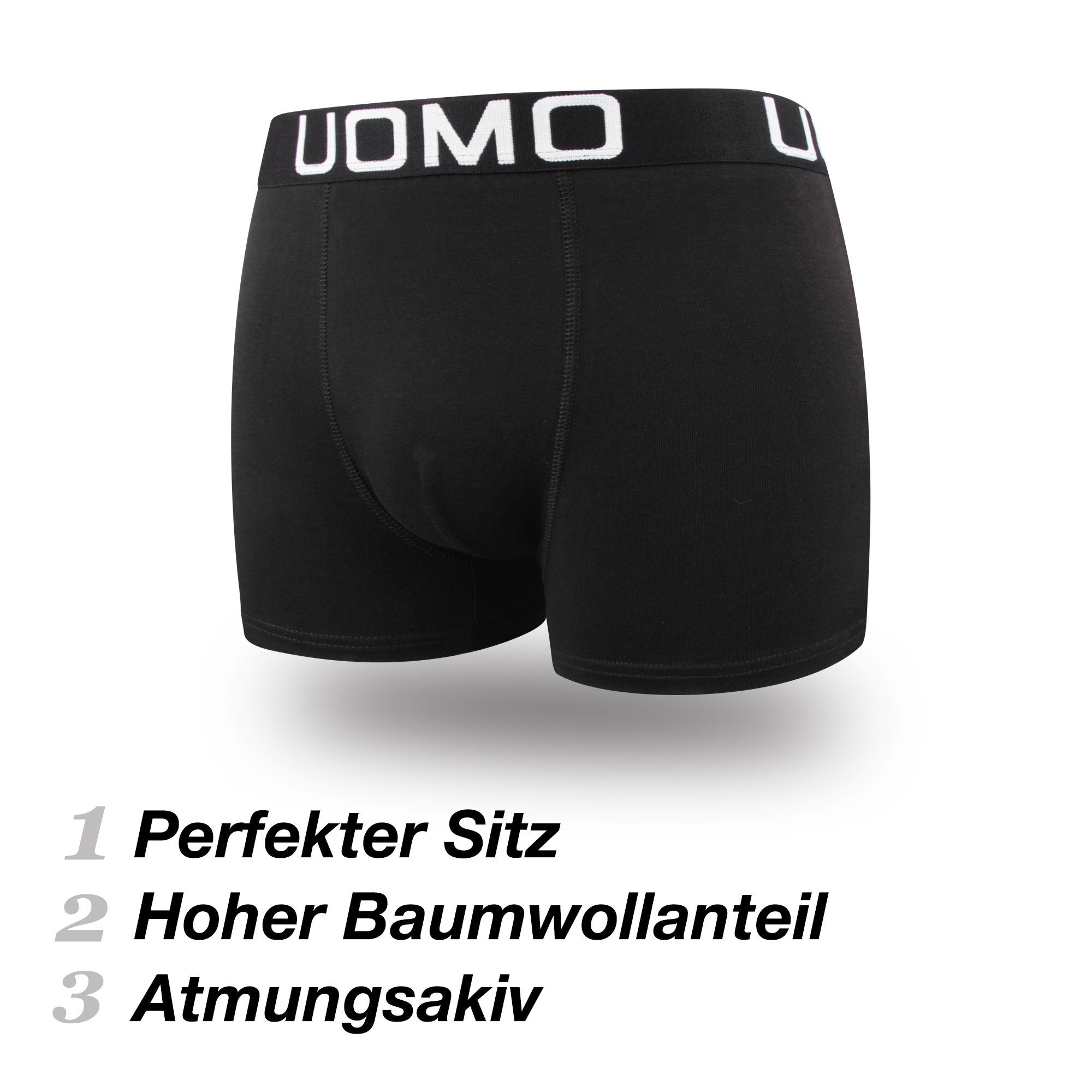 Baumwolle Boxershorts (12er-Pack) 1119 Set-D aus Unifarben Herren L&K klassischen Boxershorts