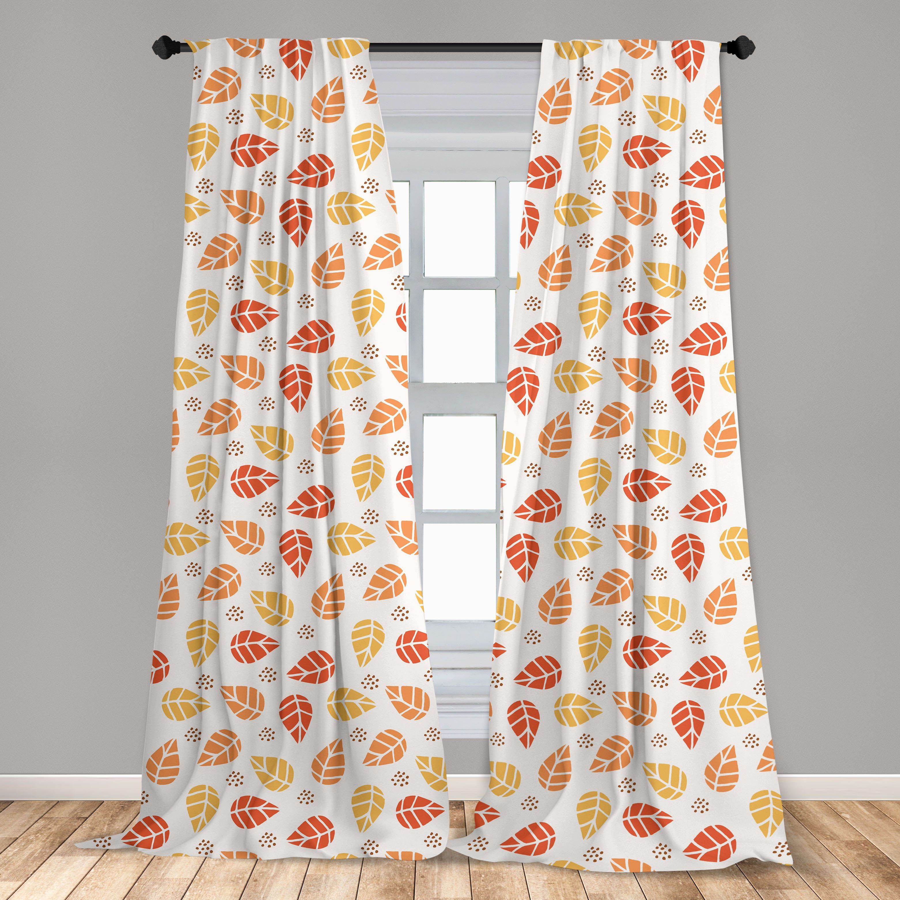 Vorhang Tangerine Dekor, Microfaser, Abakuhaus, für Wiederholungs-Muster Wohnzimmer Gardine Schlafzimmer Herbst