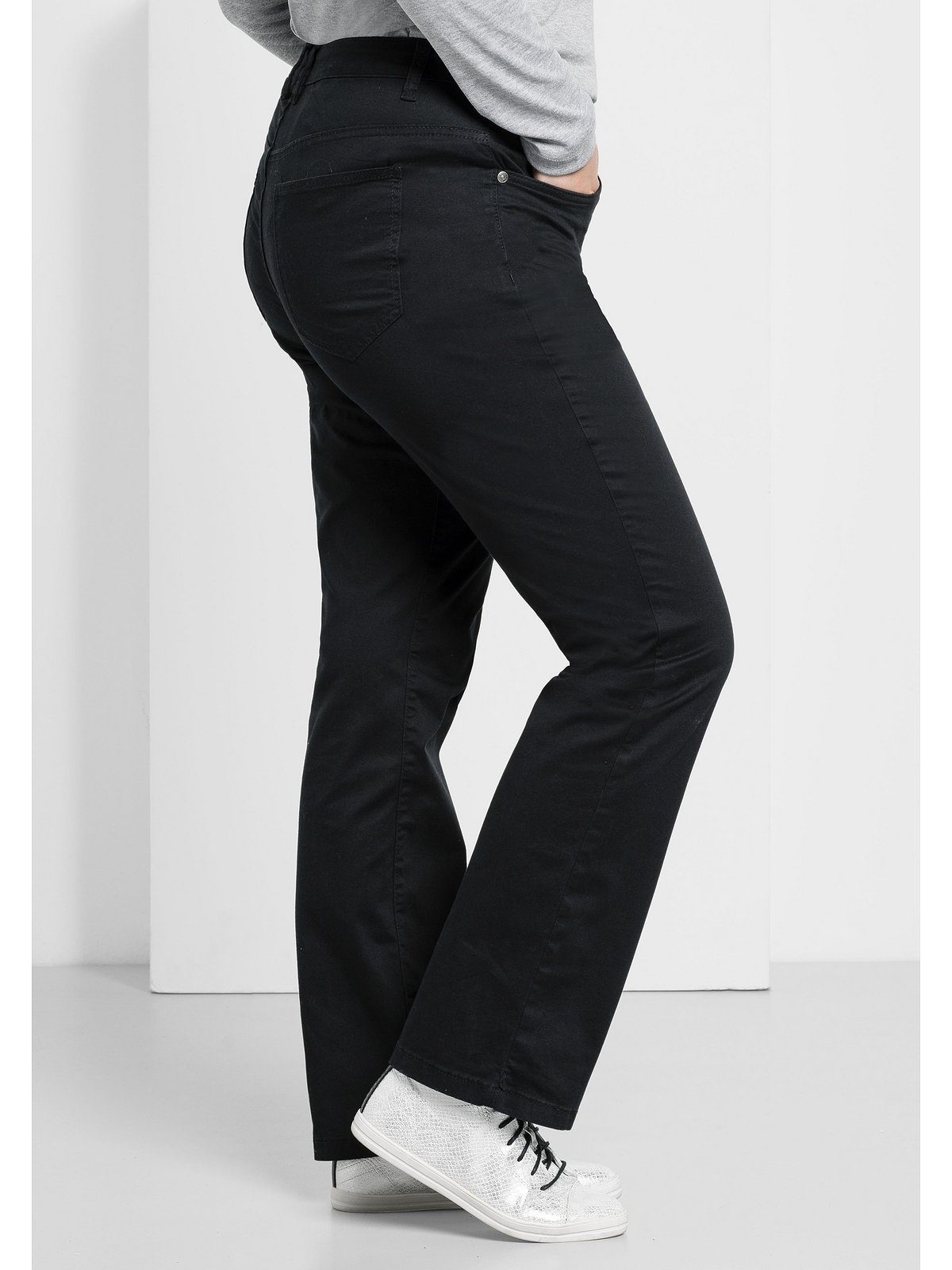 Damen Hosen Sheego Stretch-Hose Hose elastische Twill-Qualität