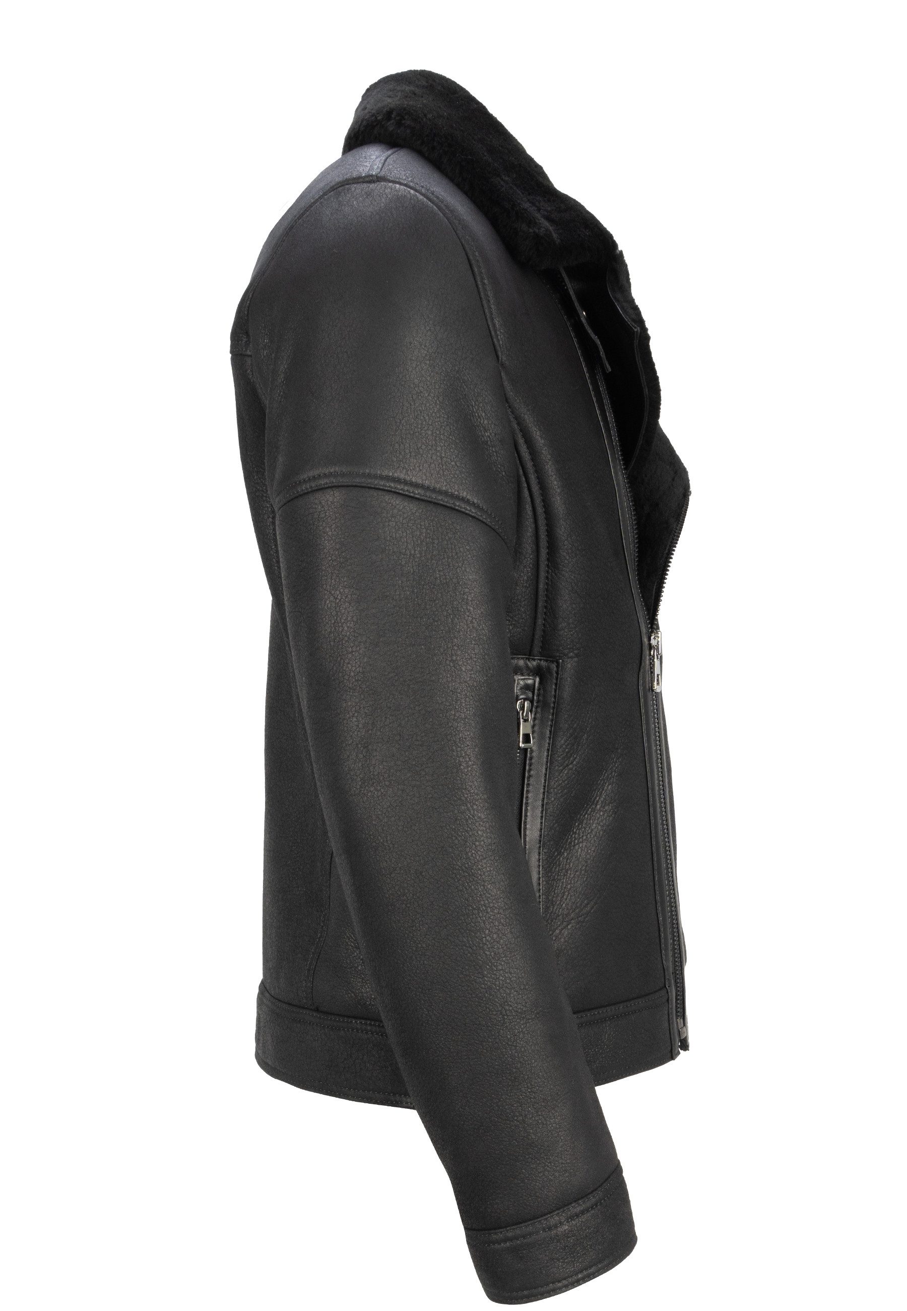 Lolus Lederjacke Edgar Lammfell Herren Lammfelljacke mit hellem und weichem günstig online kaufen