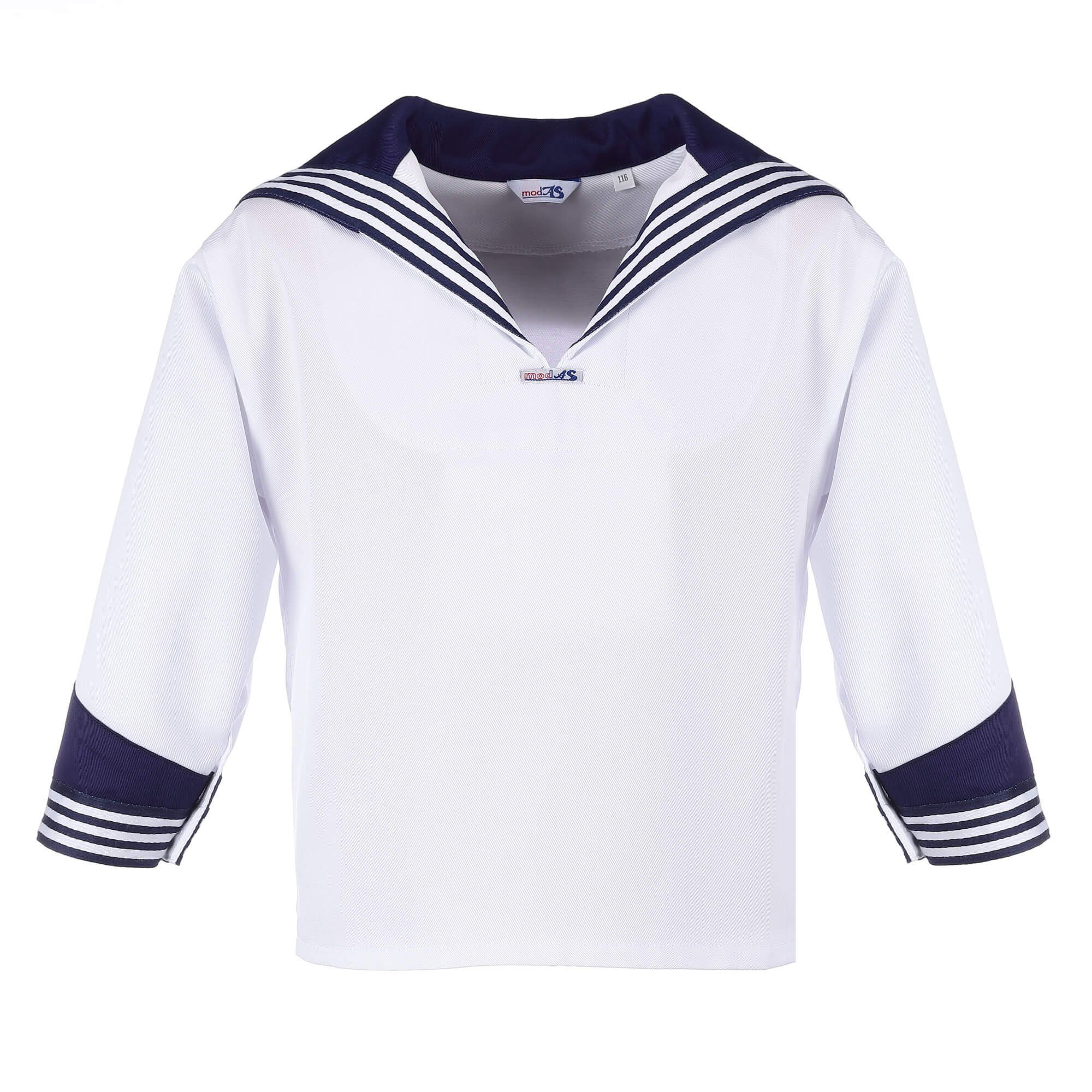 modAS Langarmhemd Kinder Unisex Matrosenhemd Klassisch - Maritimes Langarm-Hemd