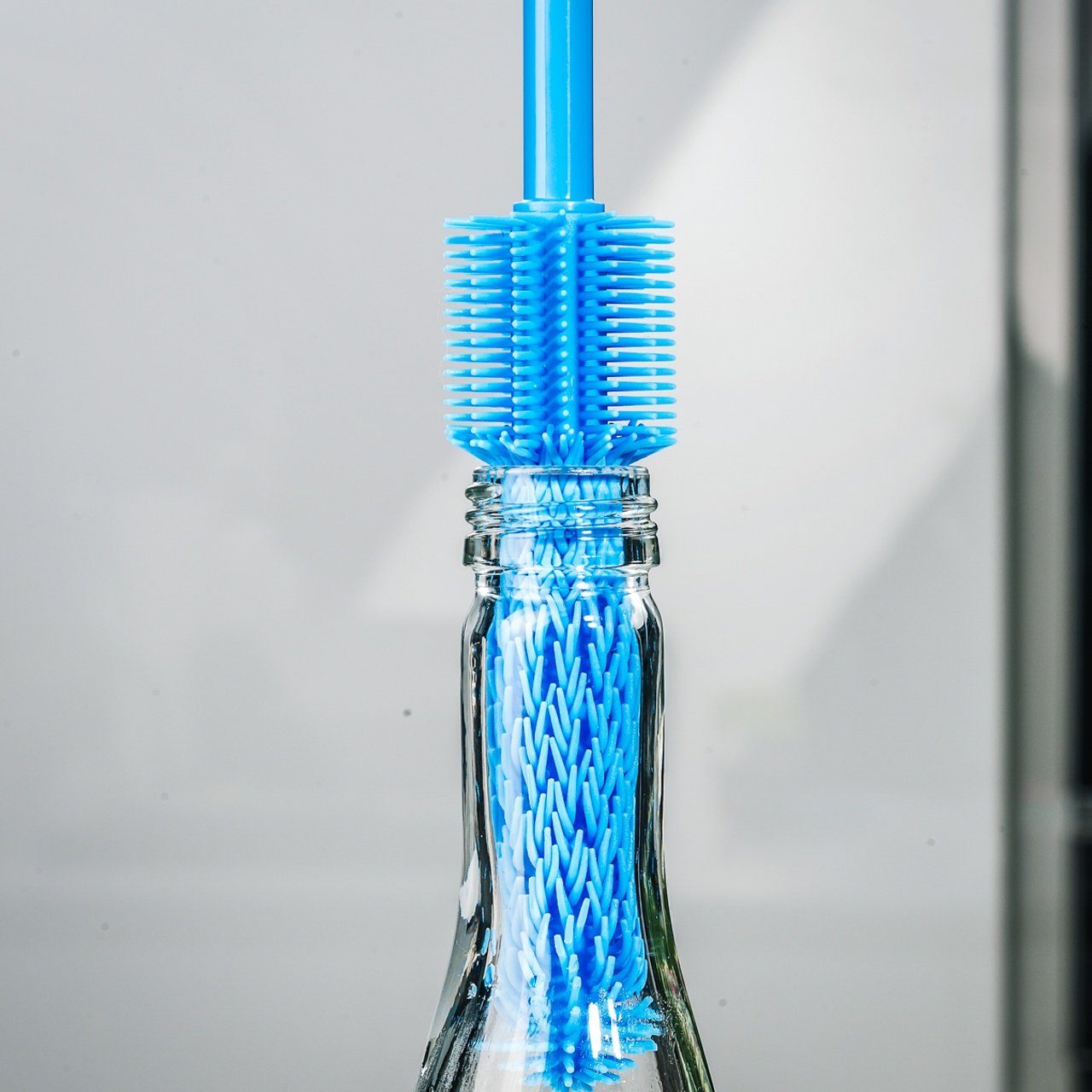 Silikon I, austauschbar Reinigungsbürsten-Set Köpfe Kochblume 2-tlg), untereinander hellblau (Spar-Set,