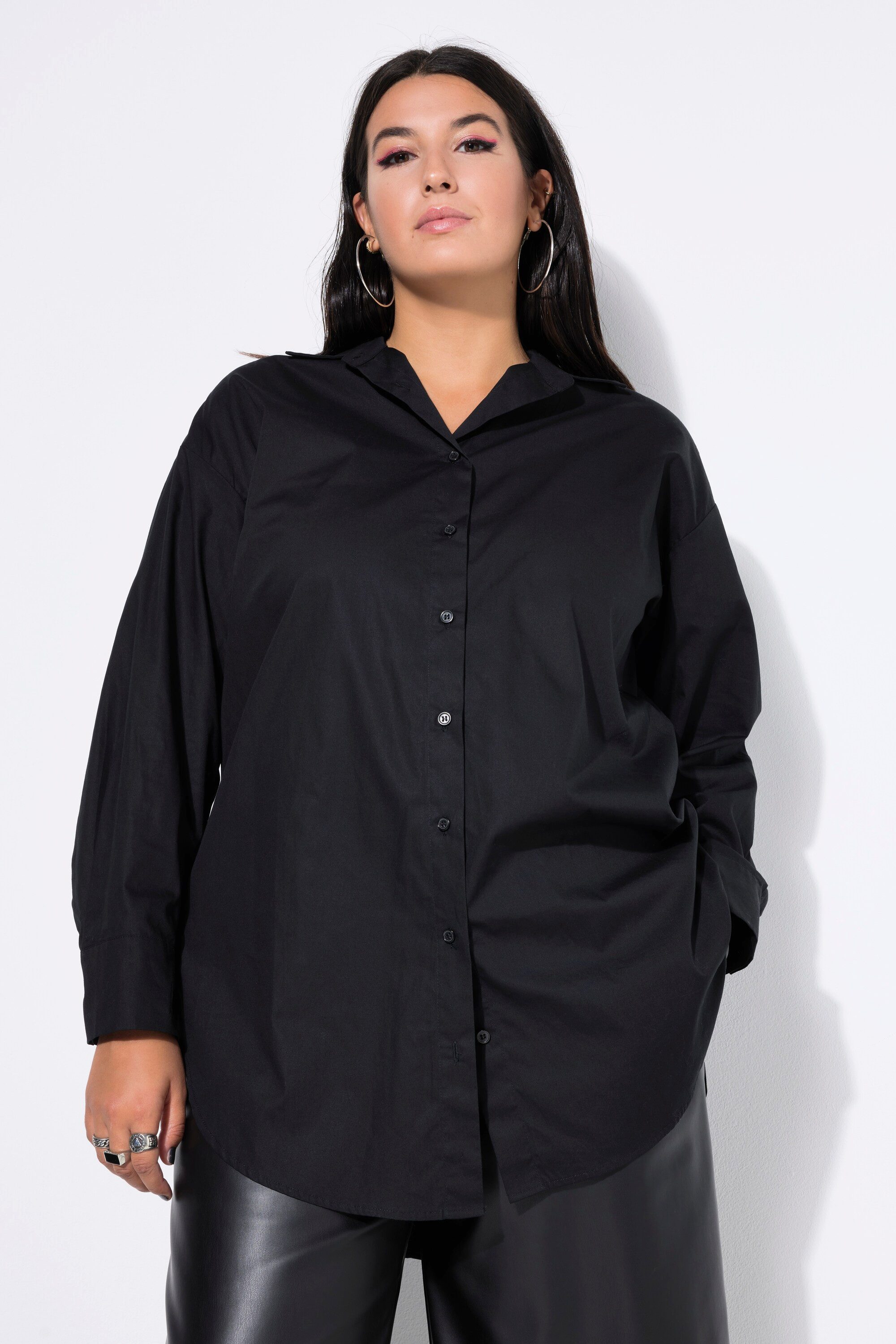 Studio Untold Hemdbluse Bluse oversized Rücken-Knopfleiste Langarm