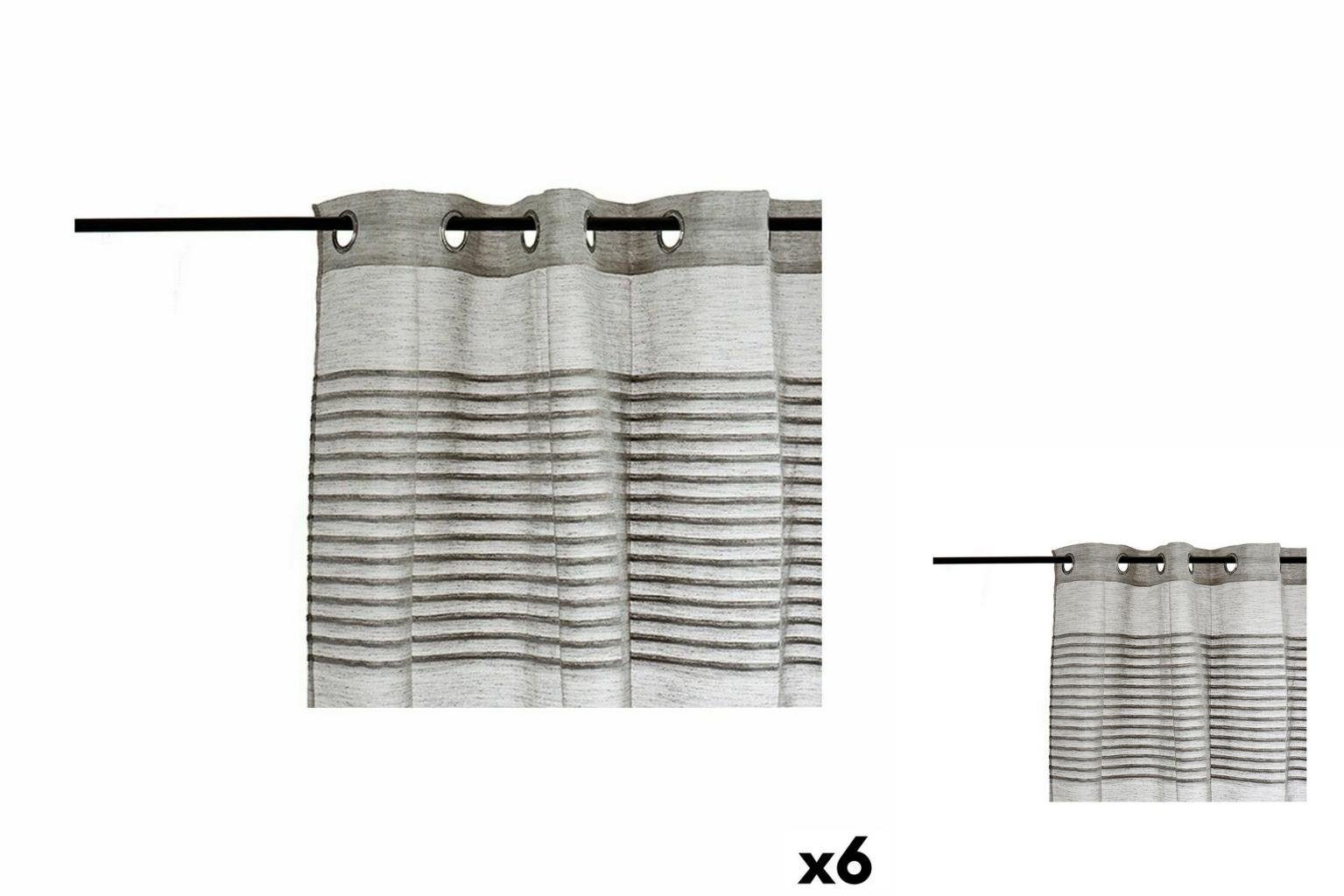 Gardine Vorhang Streifen Dunkelgrau 260 x 0,1 cm, 6 Decor Stück 140 Gift x