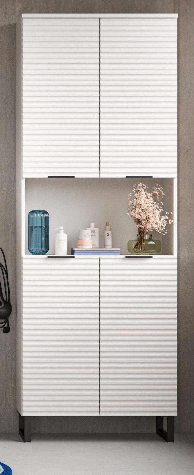 Inn.Furn Hochschrank Roove (Badschrank in weiß, 4-türig, 70 x 193 cm) Soft- günstig online kaufen