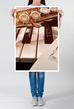 Sinus Art Poster Künstlerische Fotografie  Klavier Klarinette und Noten 60x90cm Poster