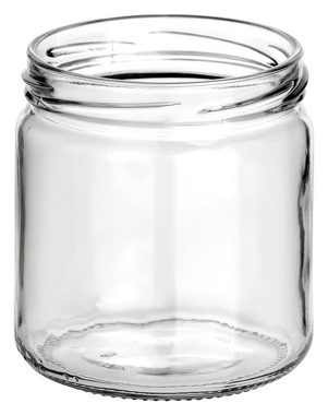 gouveo Honigglas 500g mit Schraub-Deckel - Leere Vorratsgläser 405 ml für Honig, Metall TO82 Bienenwabe, (12-tlg)