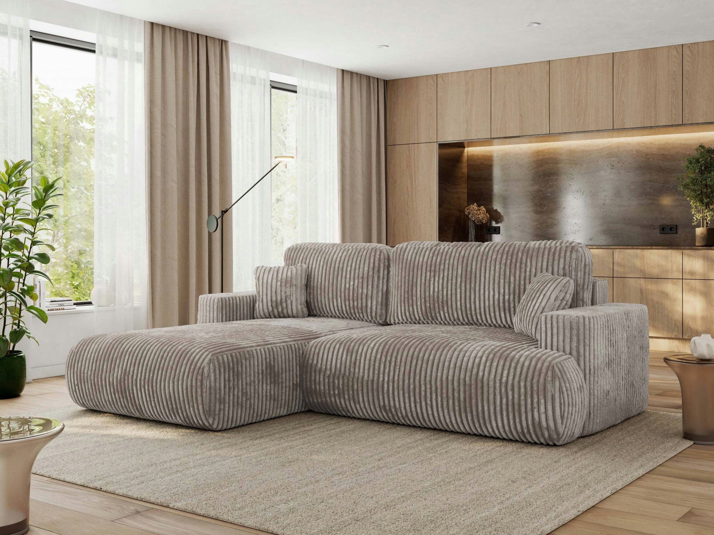 MKS MÖBEL Ecksofa OVO L, Set, mit Schlaffunktion und Bettkasten, DL-Automat, rechts/links wählbar, HR-Schaum & Wellenfedern