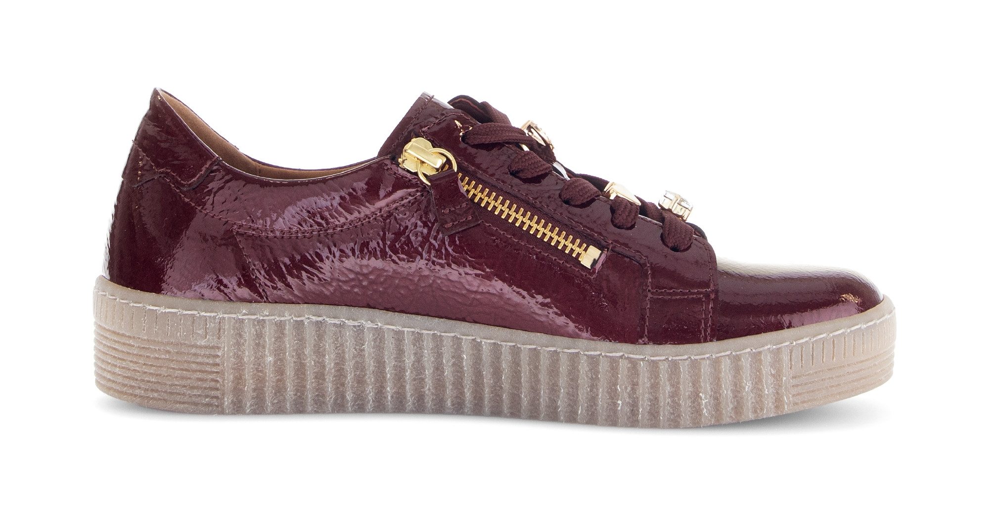 Gabor Plateausneaker, Freizeitschuh, Halbschuh, Schnürer mit edlen Schmuck- günstig online kaufen