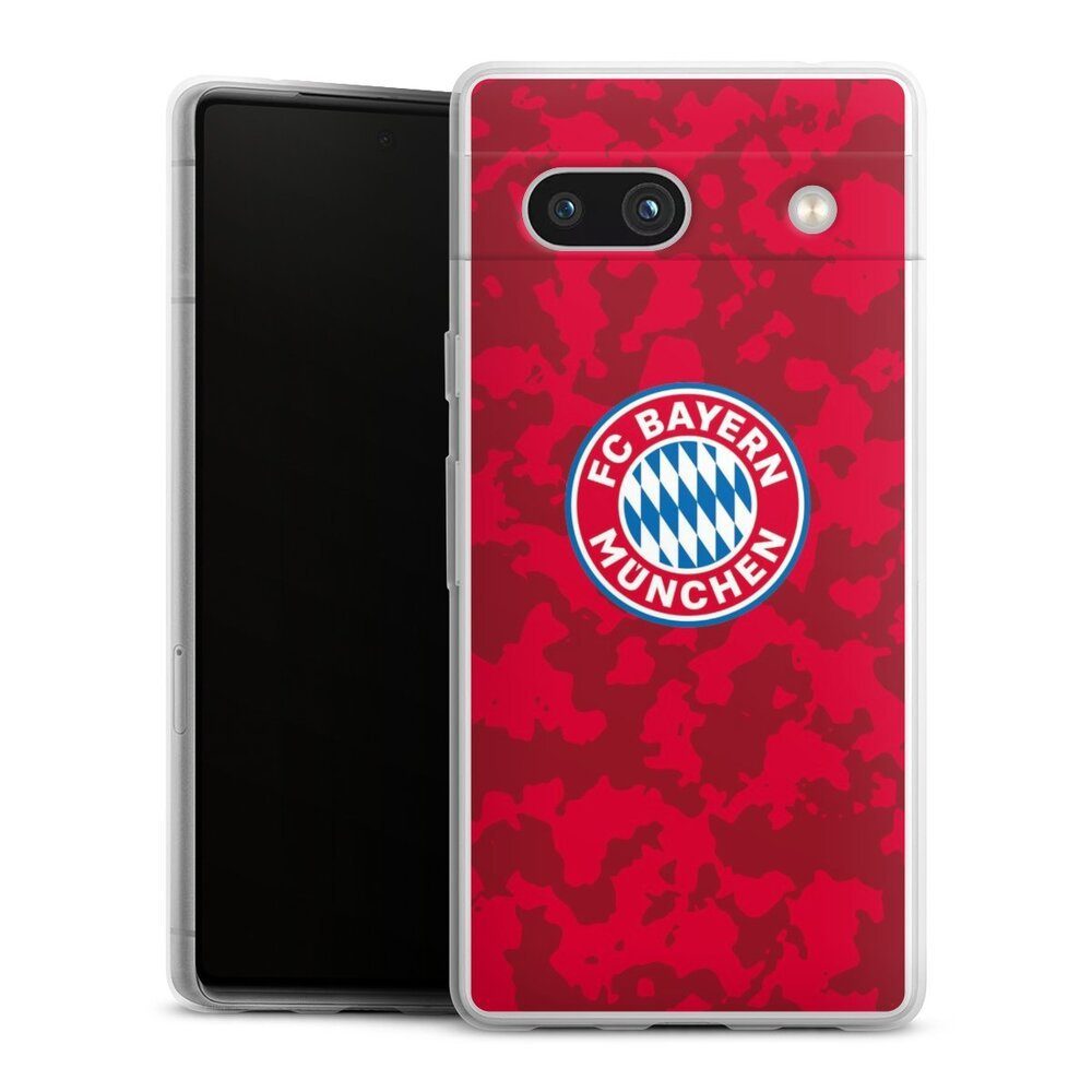 DeinDesign Handyhülle FC Bayern München Camouflage FCB Camouflage Muster FCB, Google Pixel 7a Slim Case Silikon Hülle Ultra Dünn Schutzhülle
