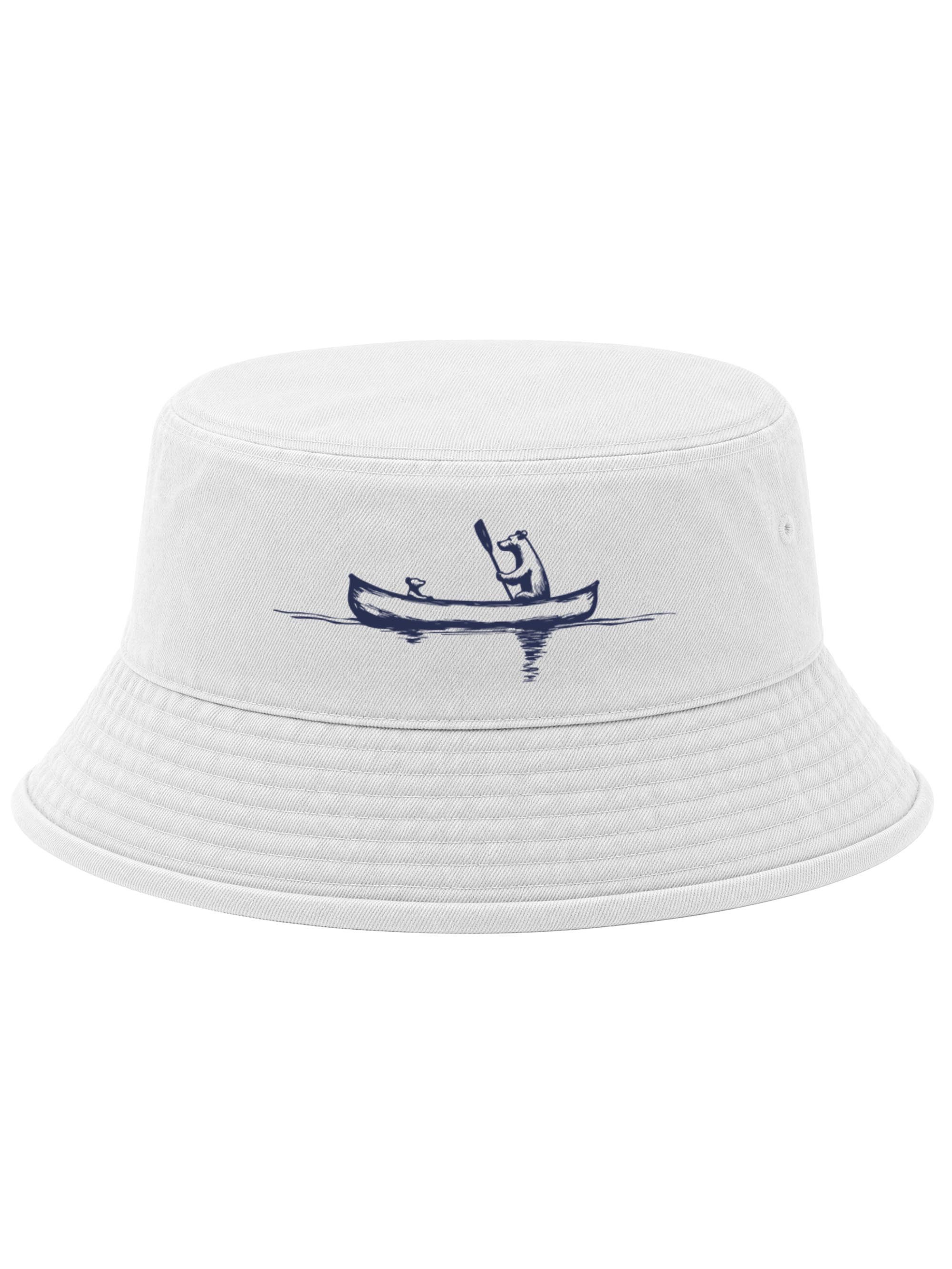 Neverless Fischerhut Anglerhut mit Print Bär Kanu Bucket Hat Baumwolle Neverless®