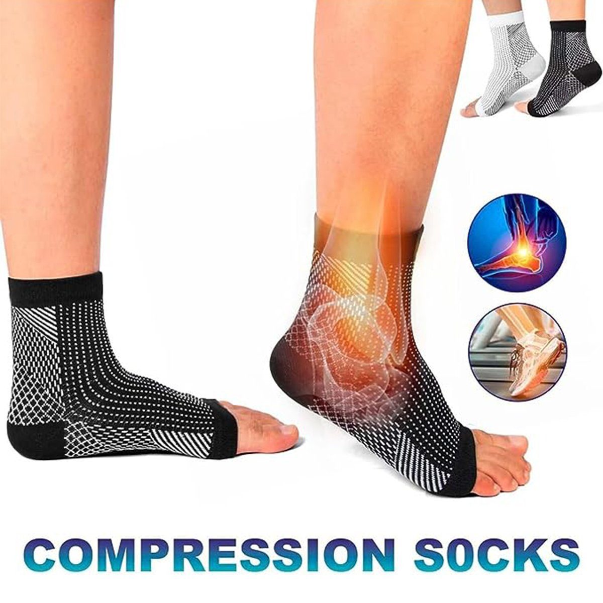 XDeer Kompressionsstrümpfe Kompressionsstrümpfe Kompressionssocken Gegen Krampfadern Sprunggelenkbandage Knöchelbandage bei Schwellungen