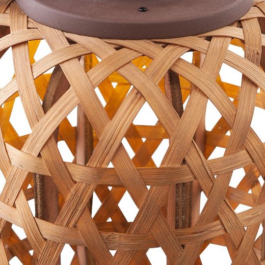 Das verflochtene Bambus der Solarleuchte aus Bambus und Metall
