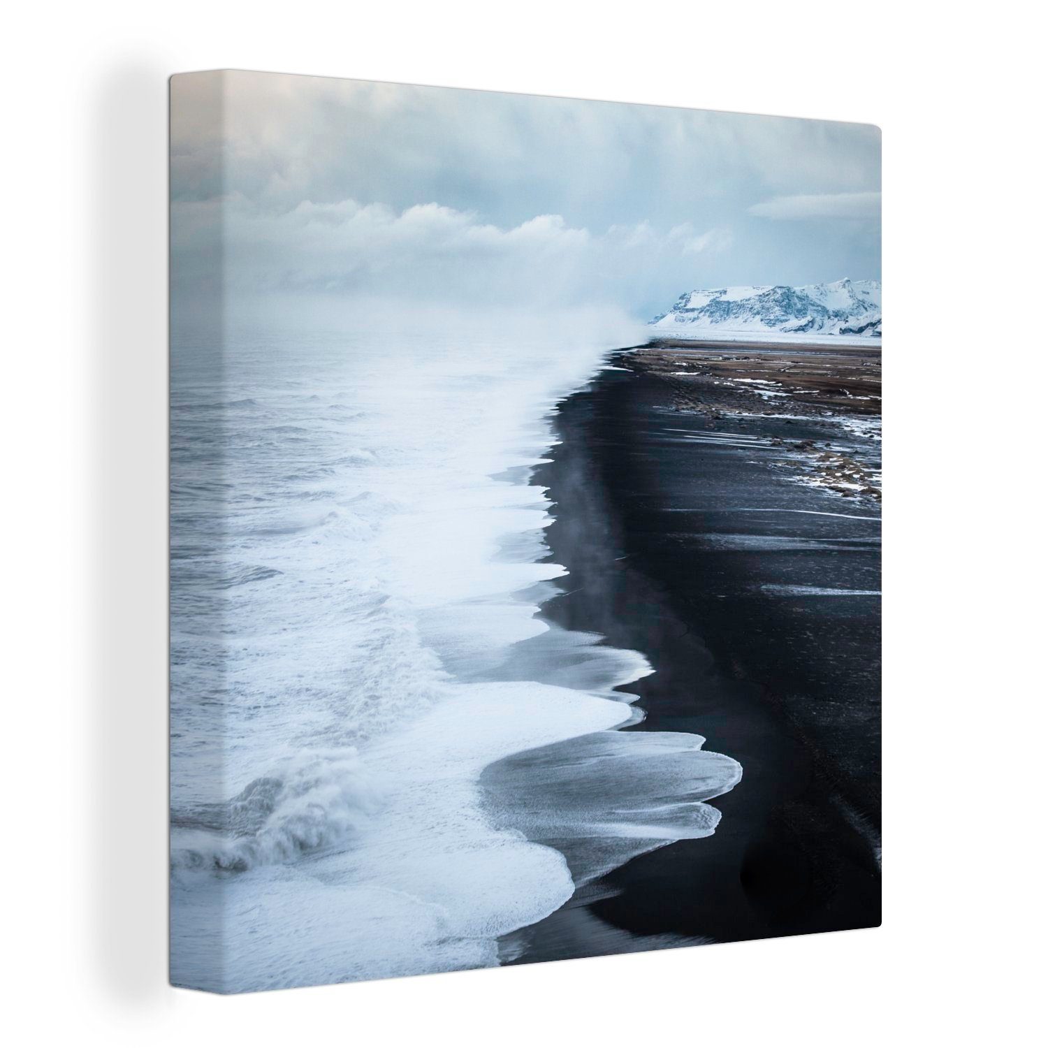 OneMillionCanvasses® Leinwandbild Kontraste in Island, (1 St), Leinwand Bilder für Wohnzimmer Schlafzimmer
