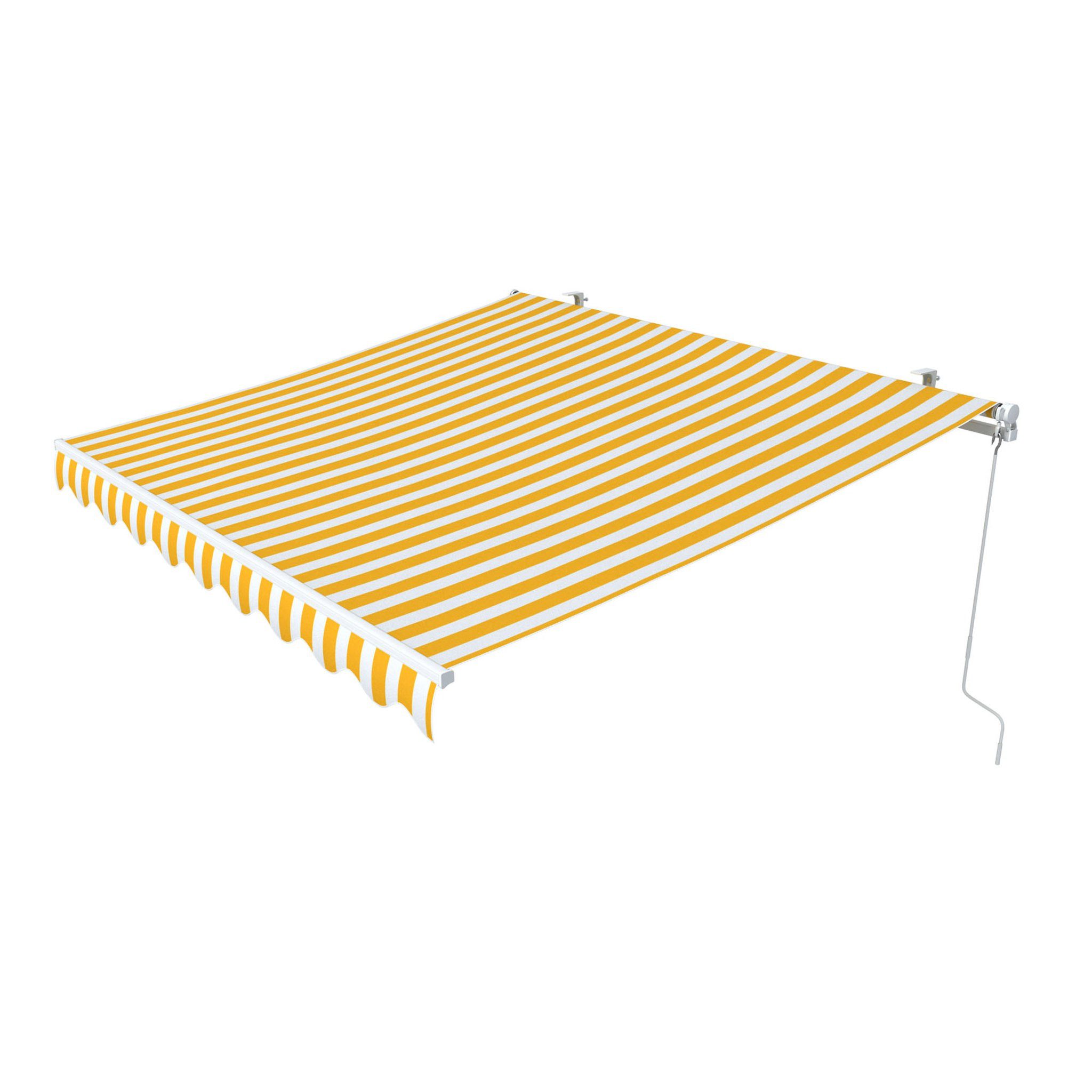 paramondo Gelenkarmmarkise Gelenkarmmarkise 295x200cm Markise Terrasse Sonnenschutz Gelb Weiß (1-St) 200 und 250 cm Ausfall, Montage an Decke und Wand