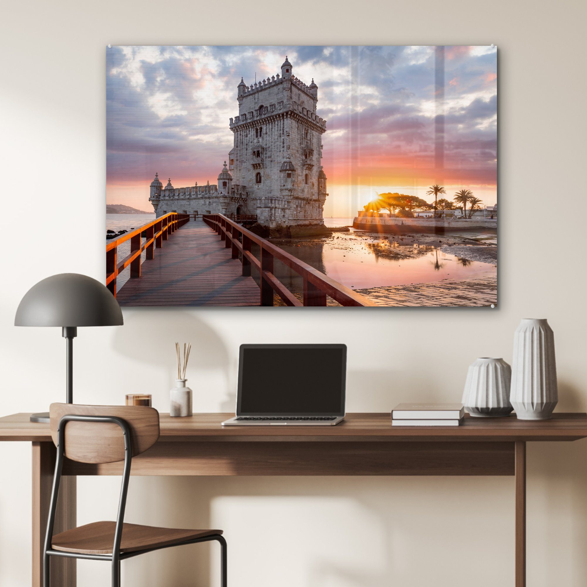 MuchoWow Acrylglasbild Sonnenaufgang Portugal, Acrylglasbilder & St), Wohnzimmer (1 in Schlafzimmer