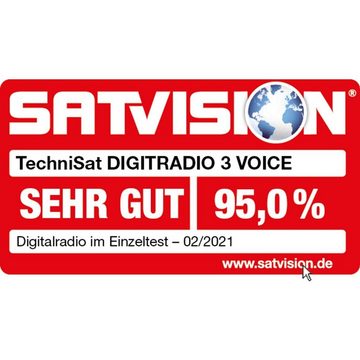 TechniSat DIGITRADIO 3 VOICE DAB+ UKW CD-Player MP3-Wiedergabe Sprachsteuerung Digitalradio (DAB) (2,8" Display, USB-Schnittstelle mit Ladefunktion)
