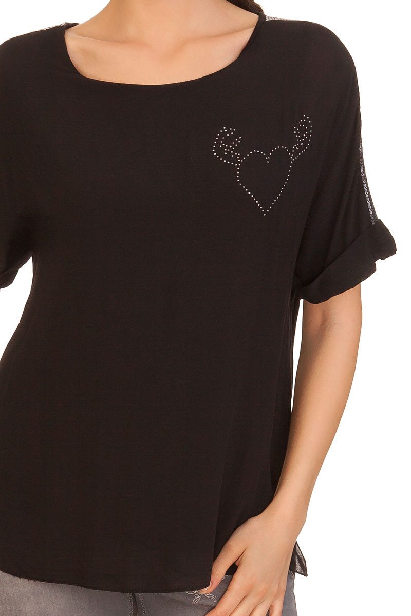 Hangowear Trachtenshirt Trachtenshirt Damen - BERNICE - schwarz