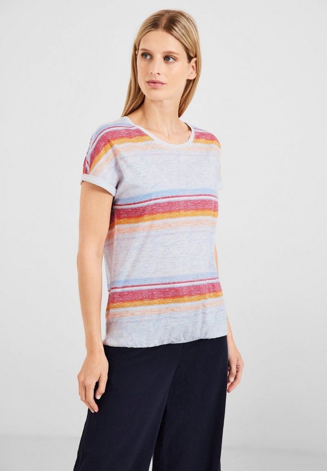 Cecil T-Shirt aus reiner Baumwolle, Streifenmuster