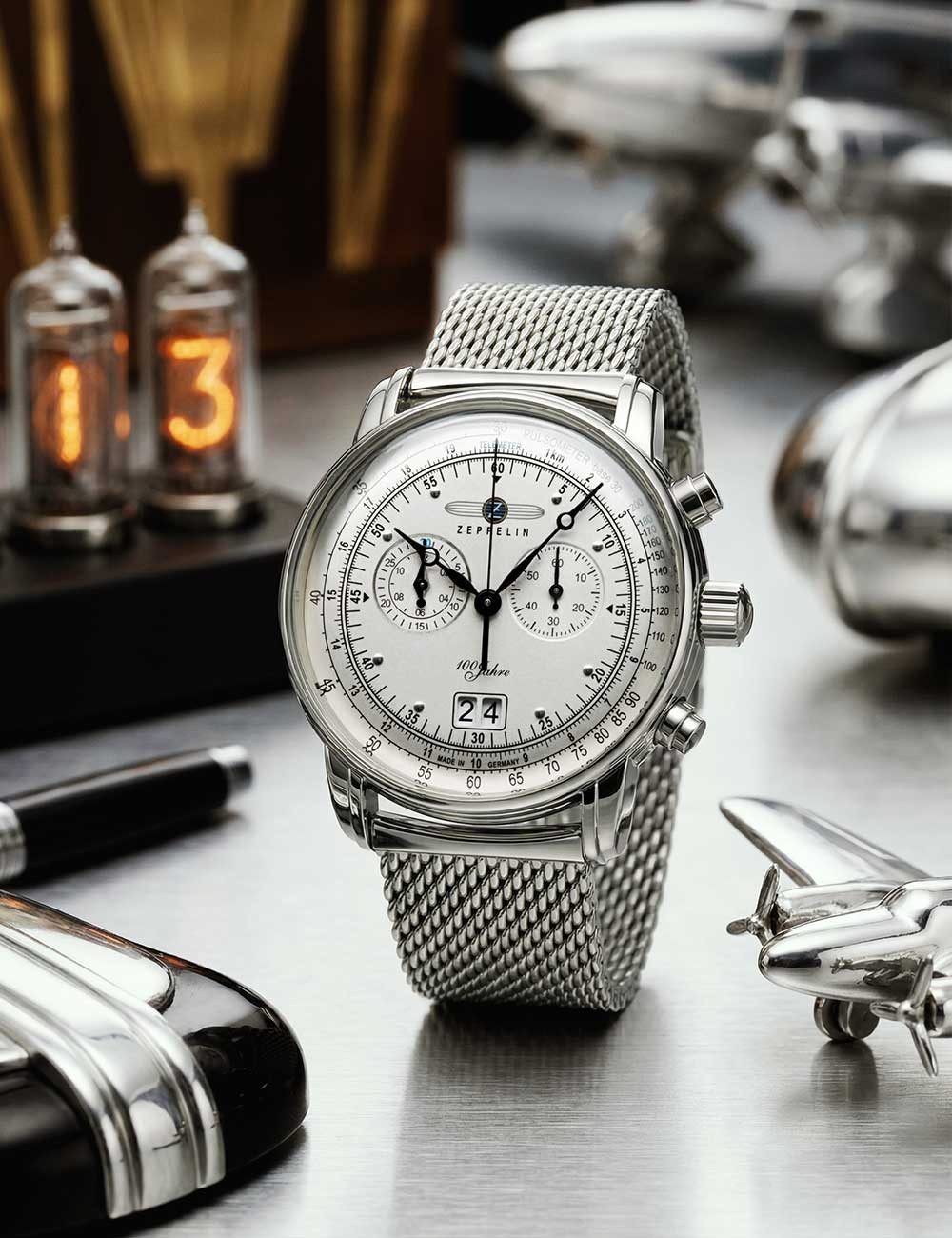 ZEPPELIN Quarzuhr Zeppelin 7690M-1 Big-Date Chronograph 100 Jahre Herrenuhr günstig online kaufen