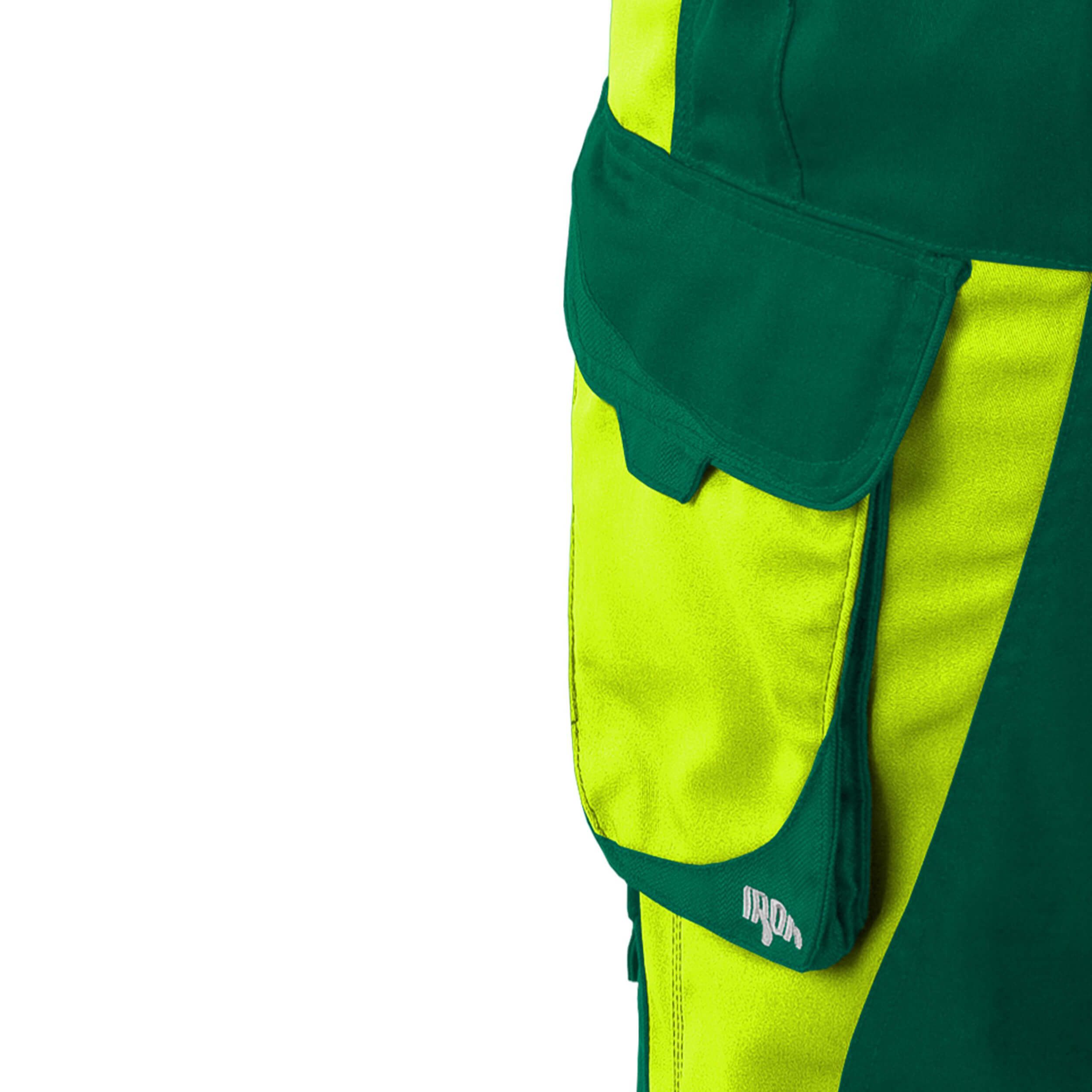 Qualitex Workwear Arbeitslatzhose moderne Latzhose IRON aus Lyocell, Cordura & Stretch - Reflexelemente (1-tlg) funktionaler Blaumann mit 19 Taschen - Atmungsaktiv - Verstellbar