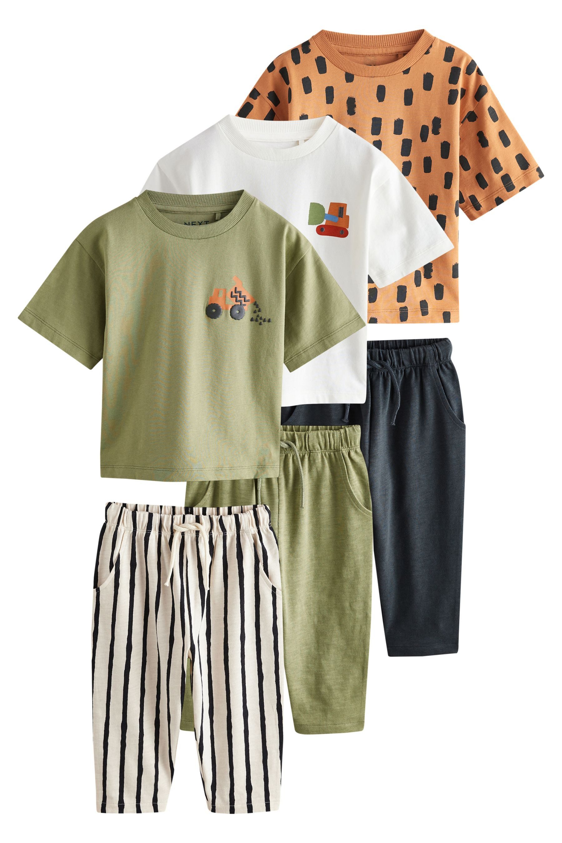 Shirt & Hose Set aus T-Shirt und Jogginghose, 3er-Pack