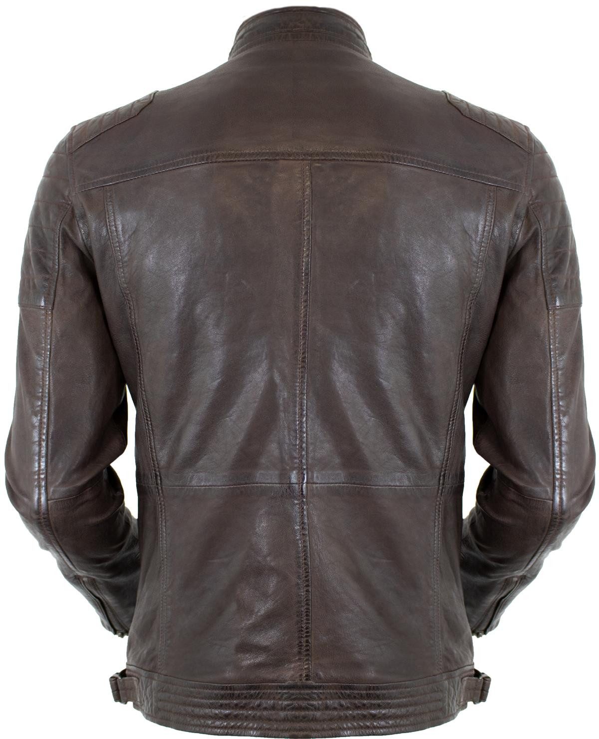 MDM Lederjacke Herren Freizeit Biker Lederjacke aus echtem Leder Leichte Bi günstig online kaufen