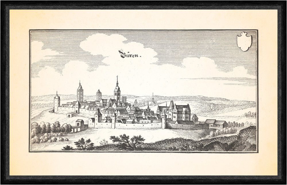 Kunstdruck Büren Ostwestfalen Wewelsburg Basilika Burg Ringelstein Faks_Merian 0
