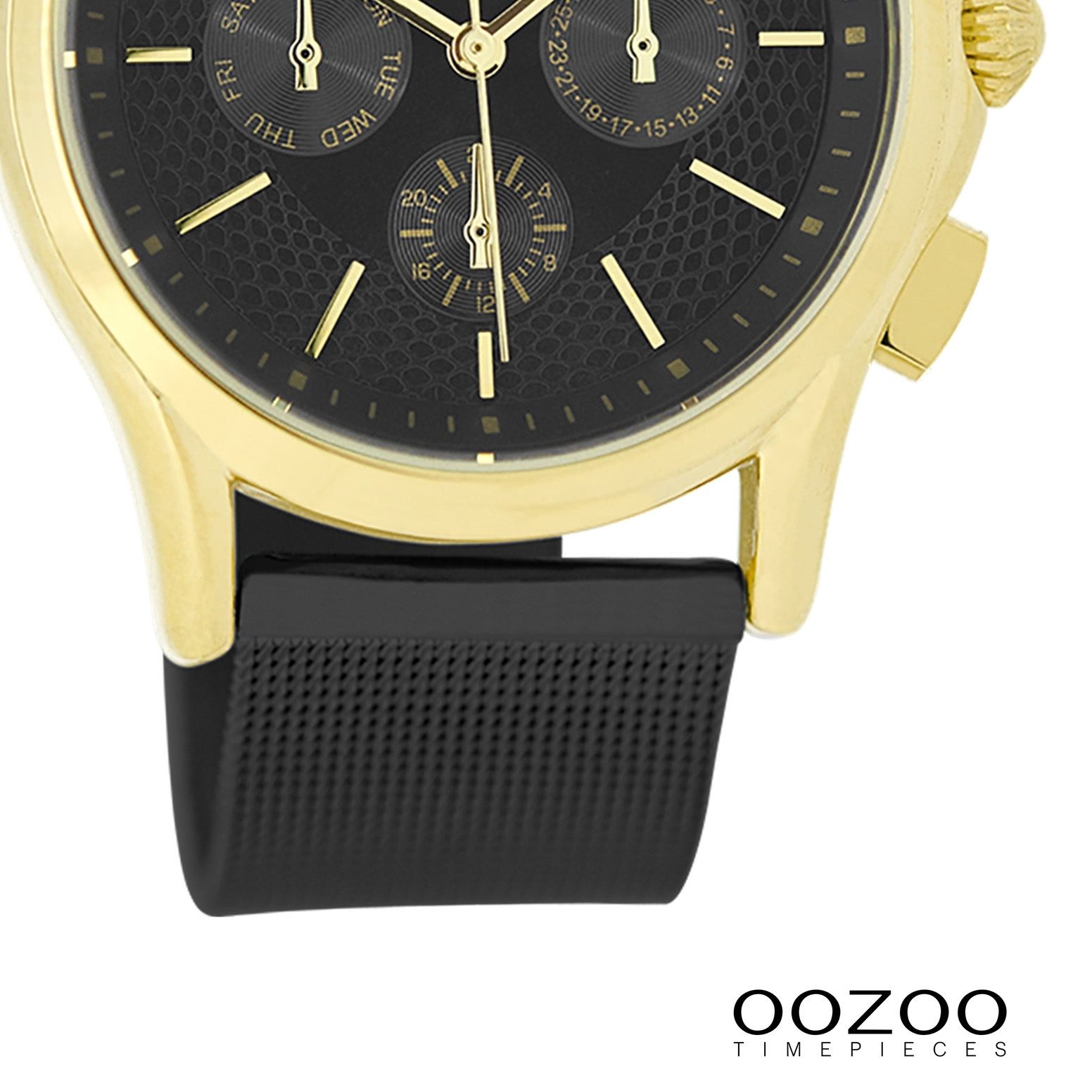 OOZOO Quarzuhr Oozoo Damen Armbanduhr schwarz Analog, (Analoguhr), Damenuhr rund, mittel (ca. 38mm) Metallarmband, Elegant-Style