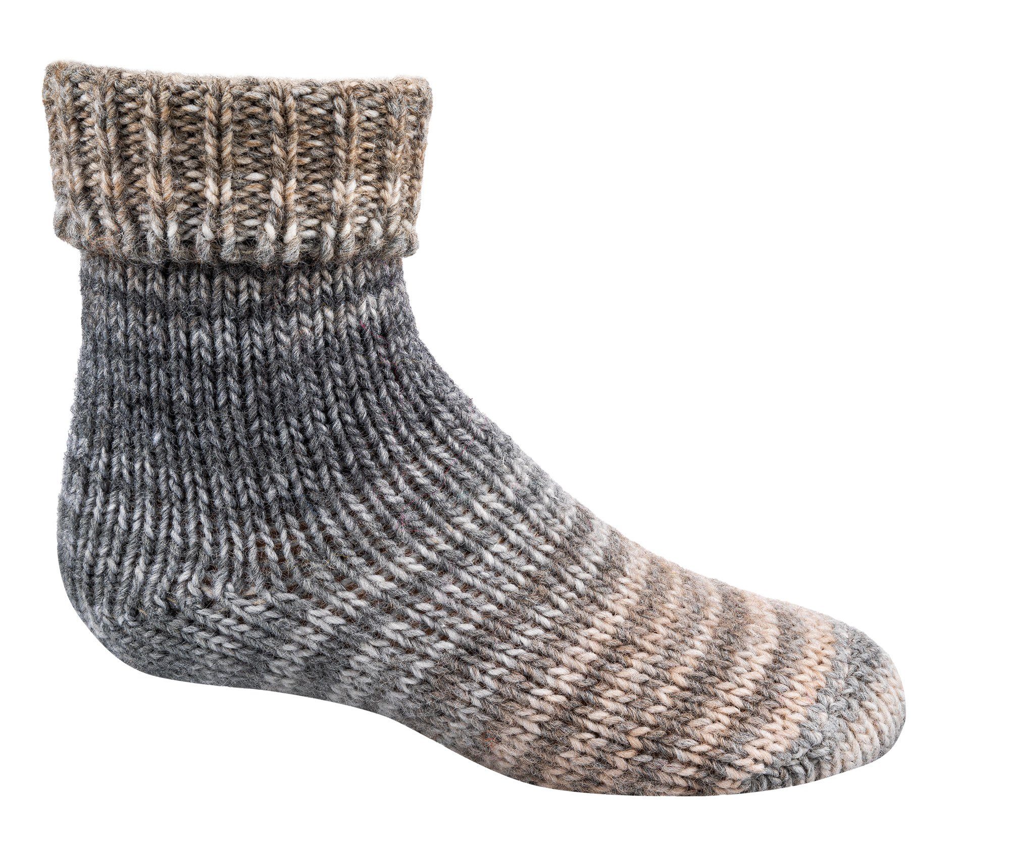 Norwegersocken 2 Paar warme, kuschelige Kindersocken mit Wolle im Skandinavien-Style