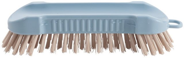 haug bürsten Reinigungsbürste 58078, Scheuerbürste mit harten Borsten, soft blau, rundlich geformt mit komfortablem Griff aus PP – Made in Germany