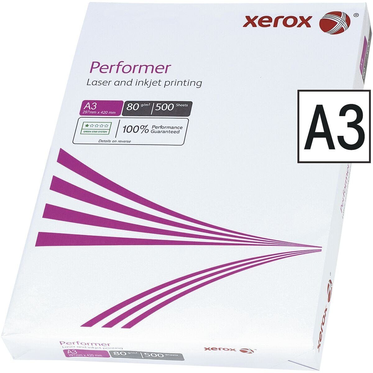 Xerox Druckerpapier Performer, Format DIN Blatt g/m², 500 148 CIE, 80 A3