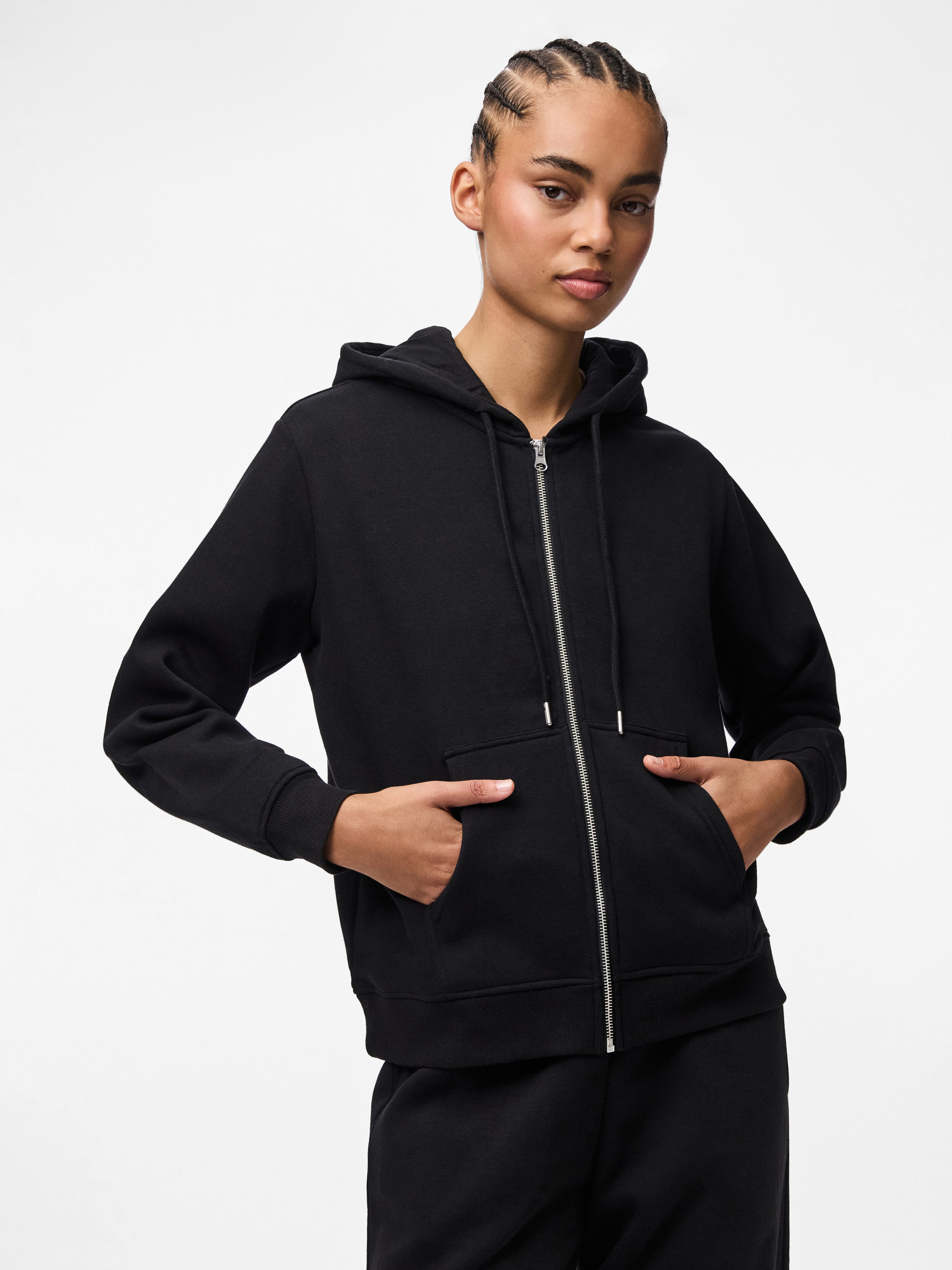 pieces Kapuzensweatshirt PCCHILLI LS ZIP HOODIE NOOS BC Baumwollmischung, regular fit