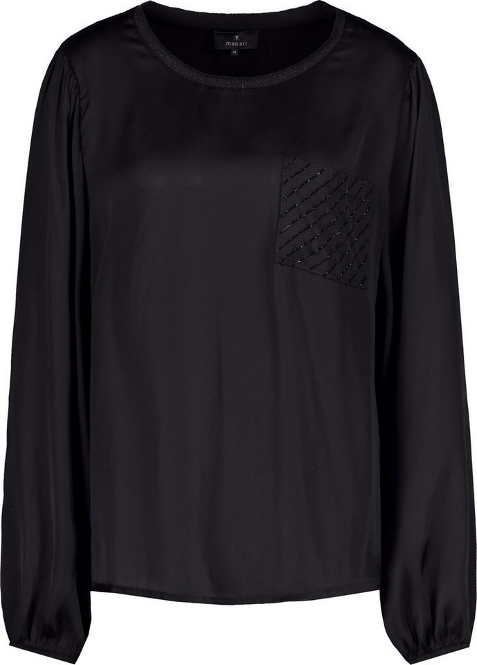 Monari Langarmbluse Bluse schwarz