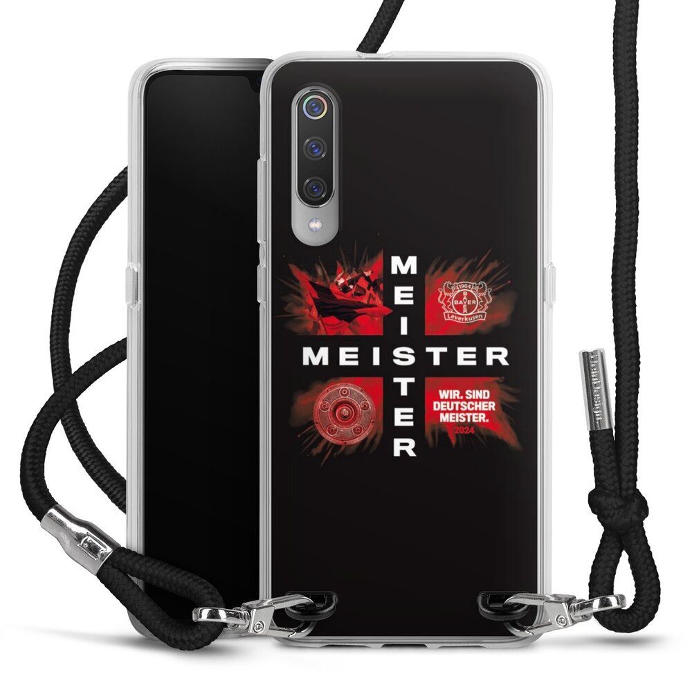 DeinDesign Handyhülle Bayer 04 Leverkusen Meister Offizielles Lizenzprodukt, Xiaomi Mi 9 Handykette Hülle mit Band Case zum Umhängen