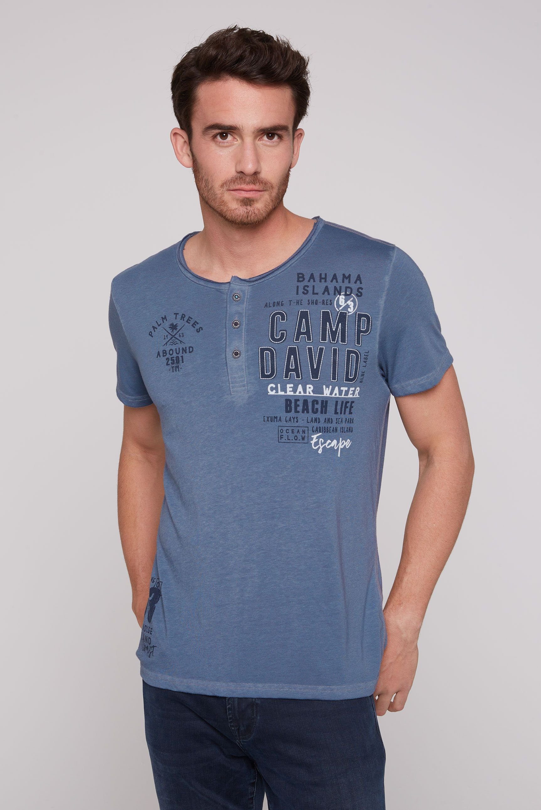 CAMP DAVID T-Shirt mit Kontrastnähten surf grey | T-Shirts