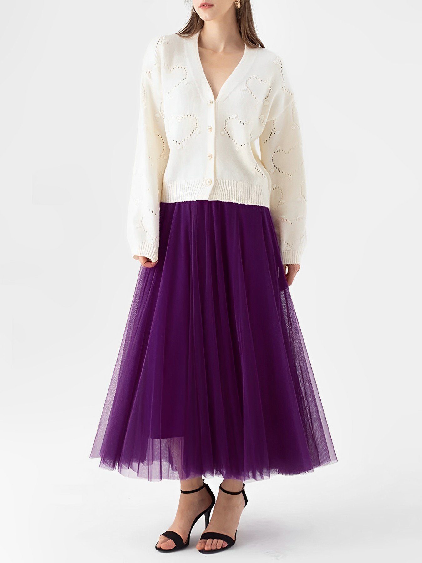 DEBAIJIA Meshrock Meshrock Damen Maxirock Sommer Elegant Lange Röcke Kleid günstig online kaufen