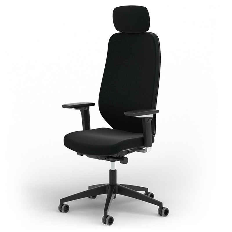 Ergotopia Bürostuhl »MasterBack Pro ergonomischer Schreibtischstuhl mit Kopfstütze«, 5D Armlehnen, 3D Neigungsmechanik, Synchronmechanik, ergonomisches Sitzpolster, gepolsterte Rückenlehne