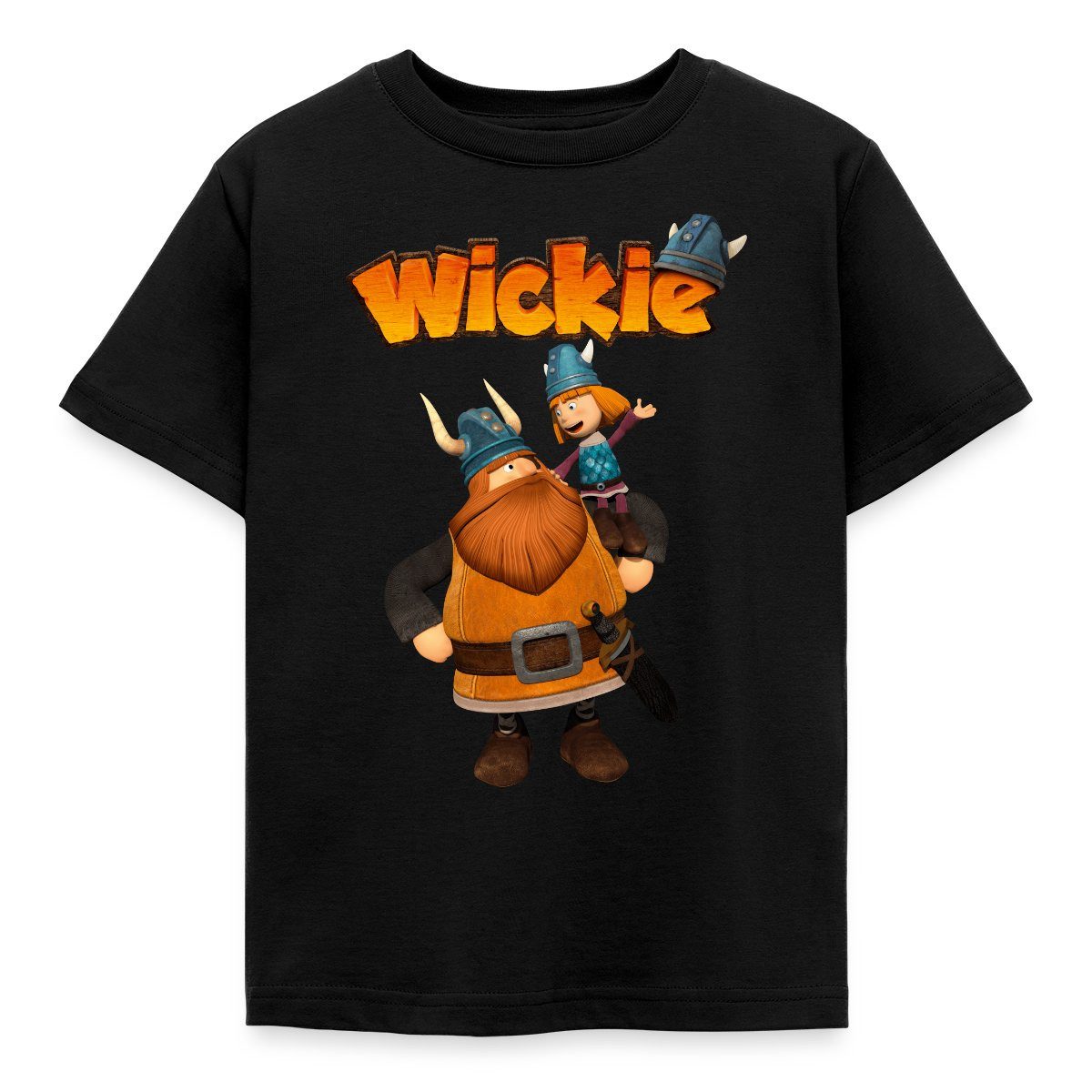Spreadshirt T-Shirt Wickie Und Die Starken Männer Wickie Mit Papa Halvar Kinder T-Shirt (1-tlg)