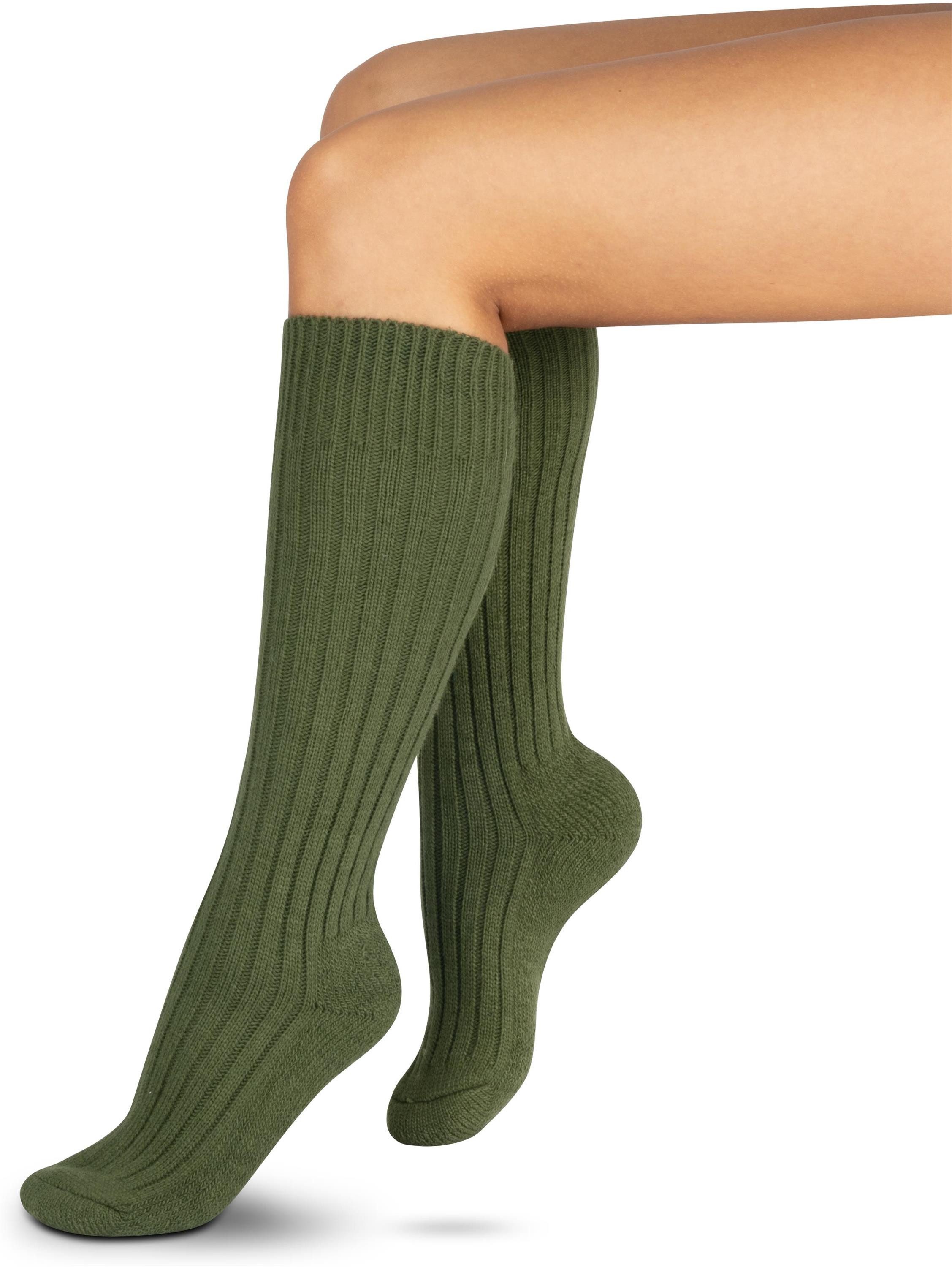 normani Kniestrümpfe 3 Paar Outdoor-Kniestrümpfe ARMY (Set, 3 Paar) hoher Schafwollanteil