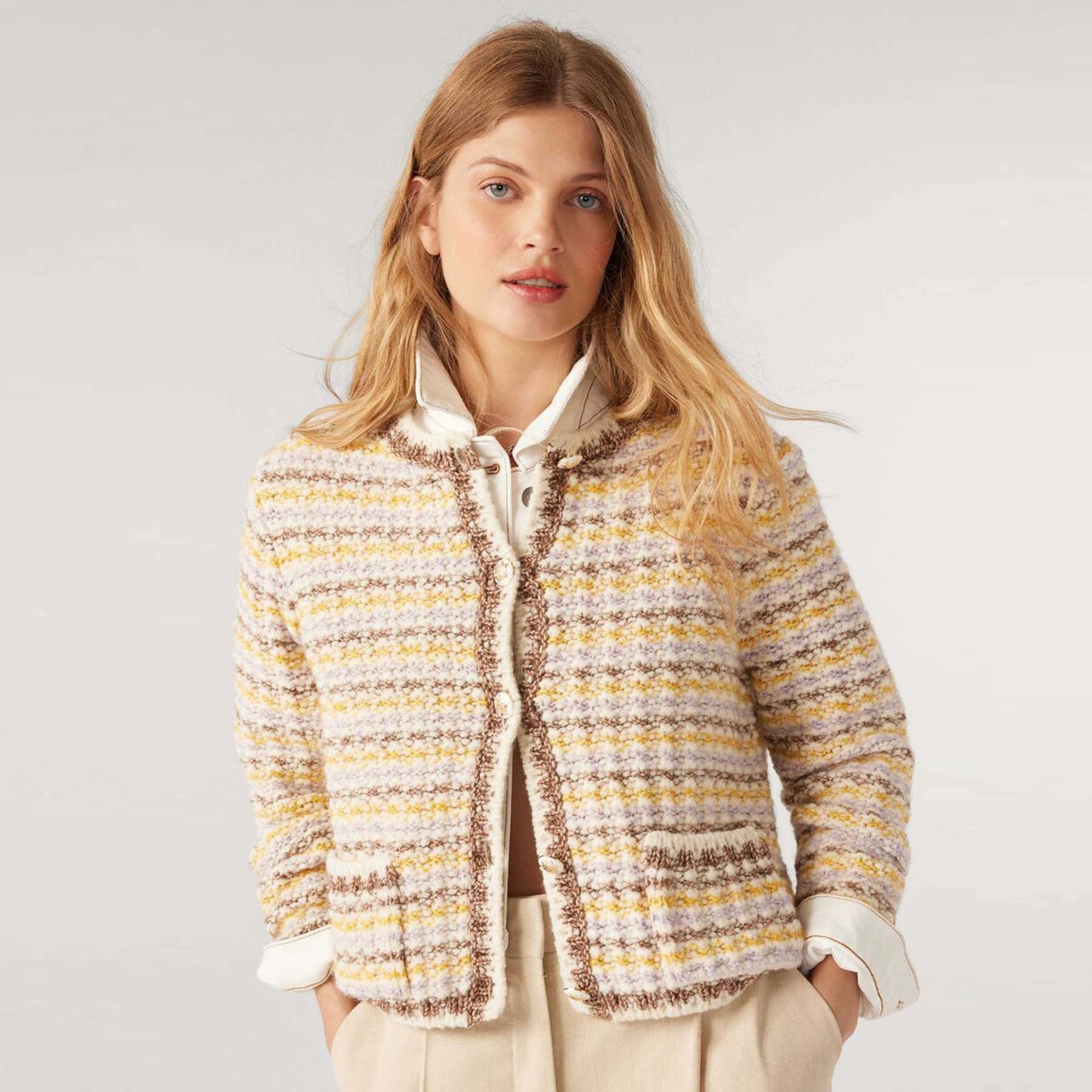 BA&SH Strickjacke BA&SH Strickjacke BILL aus Woll-Gemisch - Beige