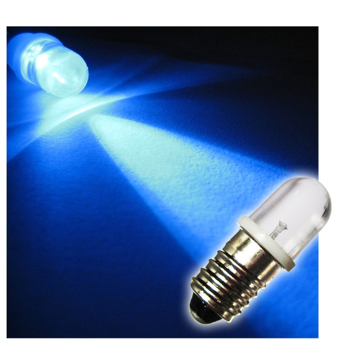 world-trading-net LED-Leuchtmittel 1 Stück LED-Schraubsockel Birne BLAU 12V DC - E10, blau
