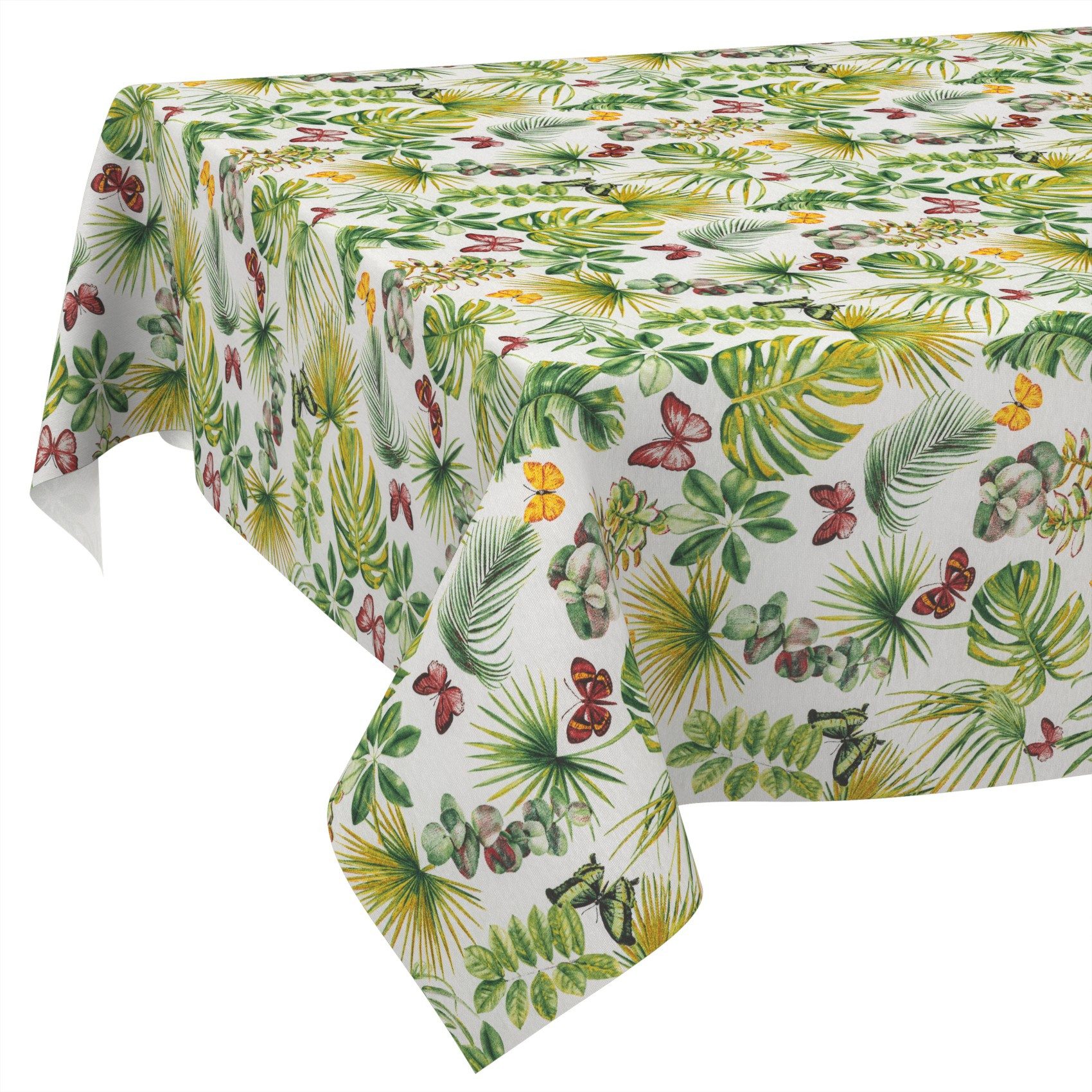 ANRO Tischdecke abwaschbar Tischtuch Baumwolle Polyester wasserabweisend (Einzelstück 1-tlg), Schmutzabweisend abstrakt Hellgrün 100x140cm