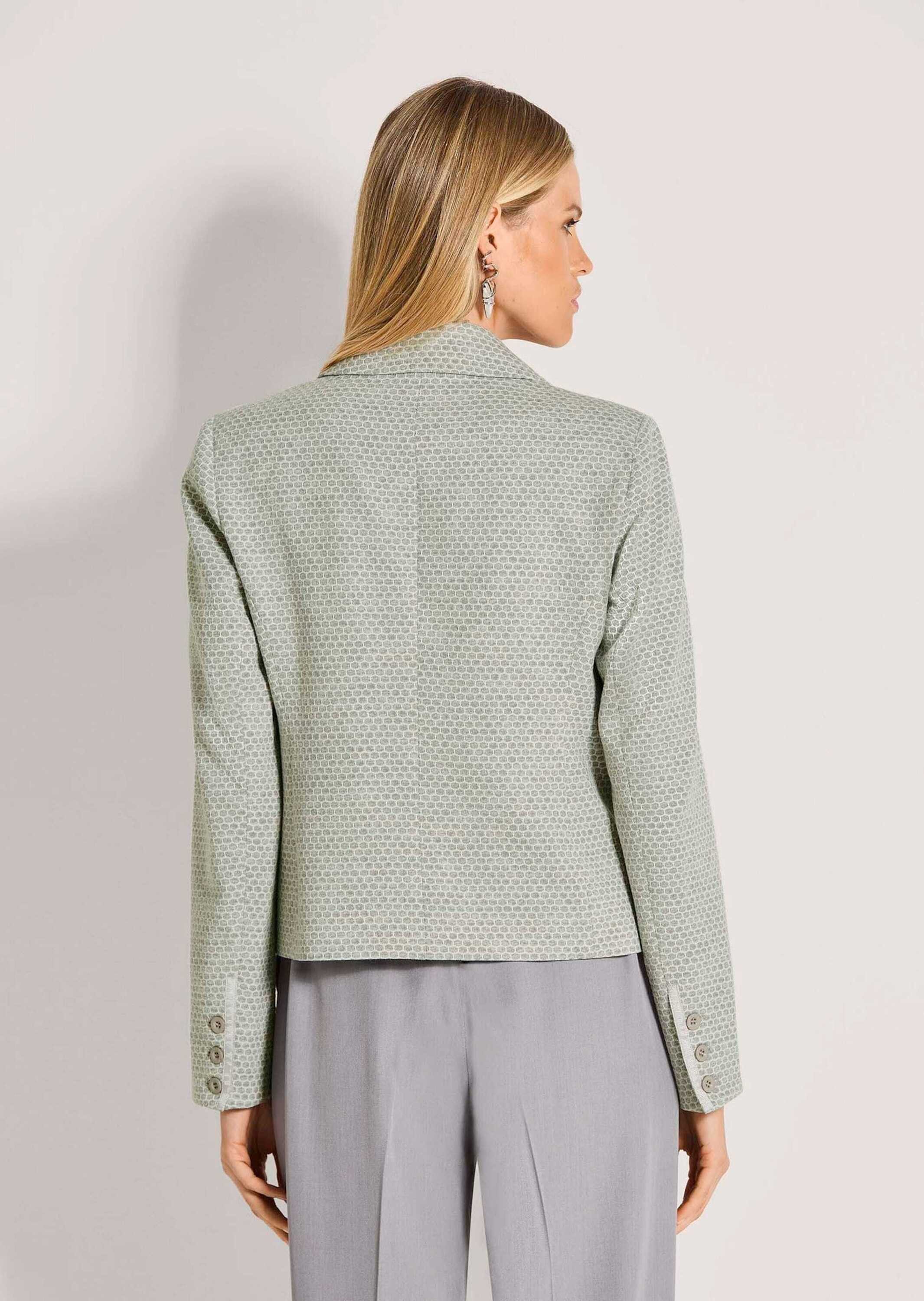 MADELEINE Kurzblazer Kurzblazer mit Wabenmuster Strukturblazer mit Reverskragen, Knopfverschluss, Taschen und Langarm