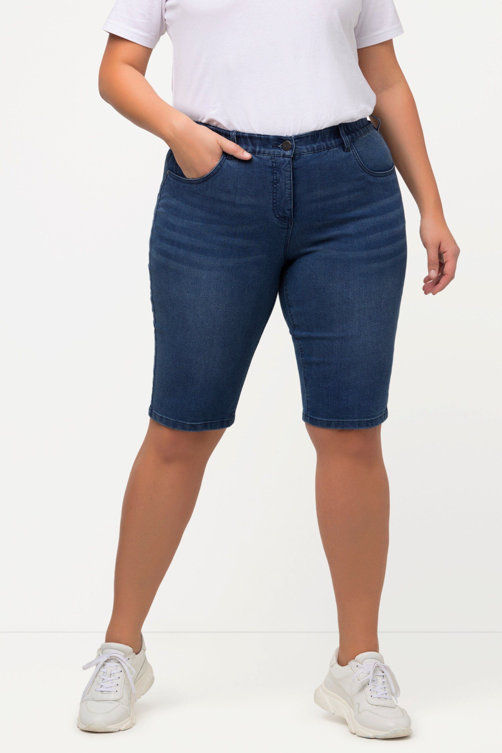 Ulla Popken Bermudas Jeansbermuda Mandy 5-Pocket-Form Komfortbund light blue