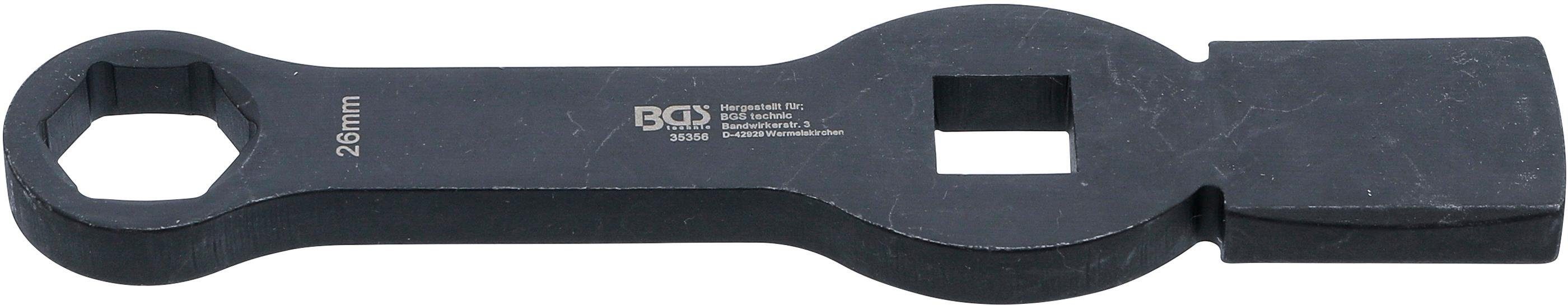 BGS technic Ringschlüssel Schlag-Ringschlüssel, Sechskant, mit 2 Schlagflächen, SW 26 mm
