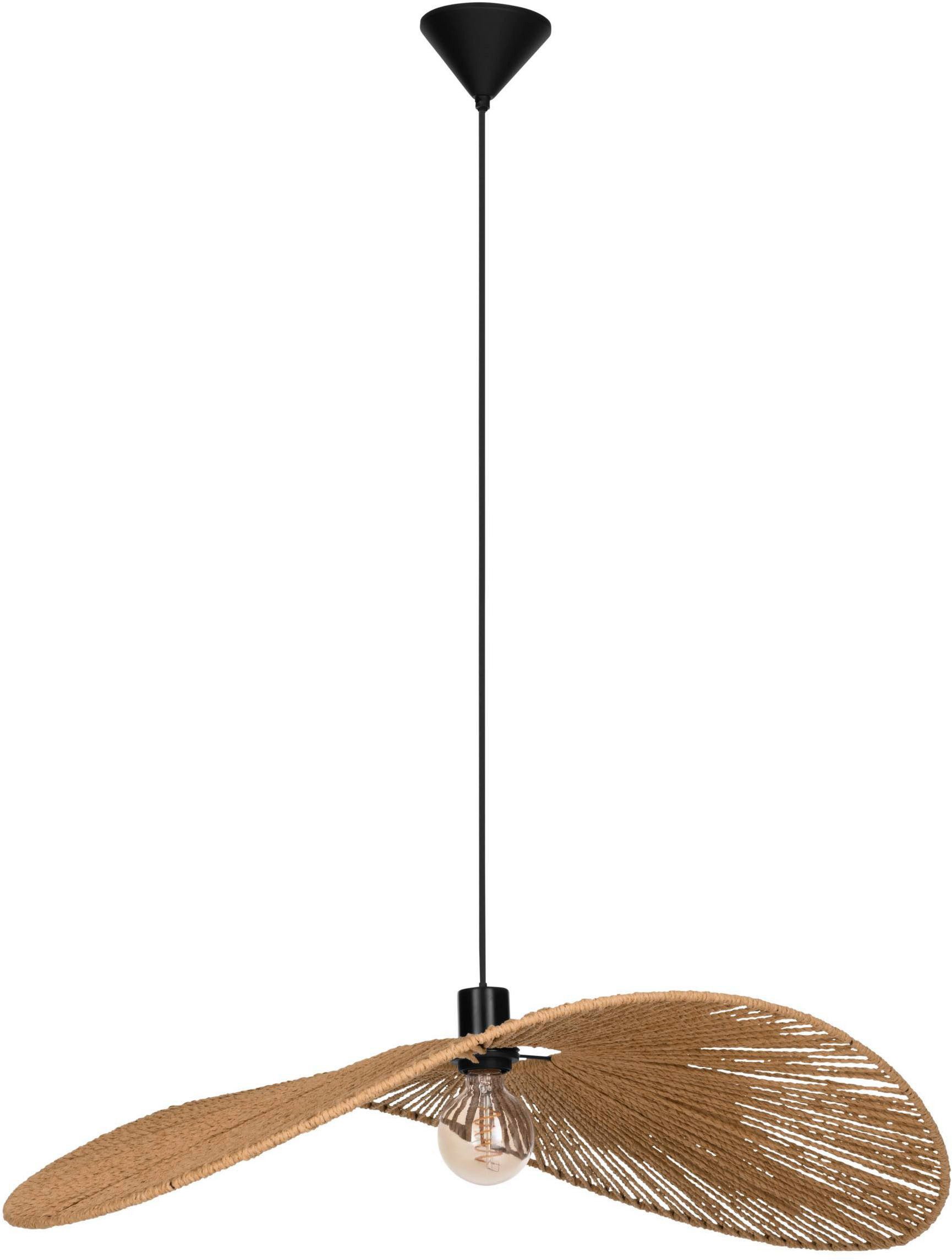EGLO Hängeleuchte Siruela Hängelampe, Esszimmerlampe, Papier und Metall, E27, Lampe, ohne Leuchtmittel, Hängeleuchte - L80 x B60 x H110 cm - schwarz - 1X42W exkl.