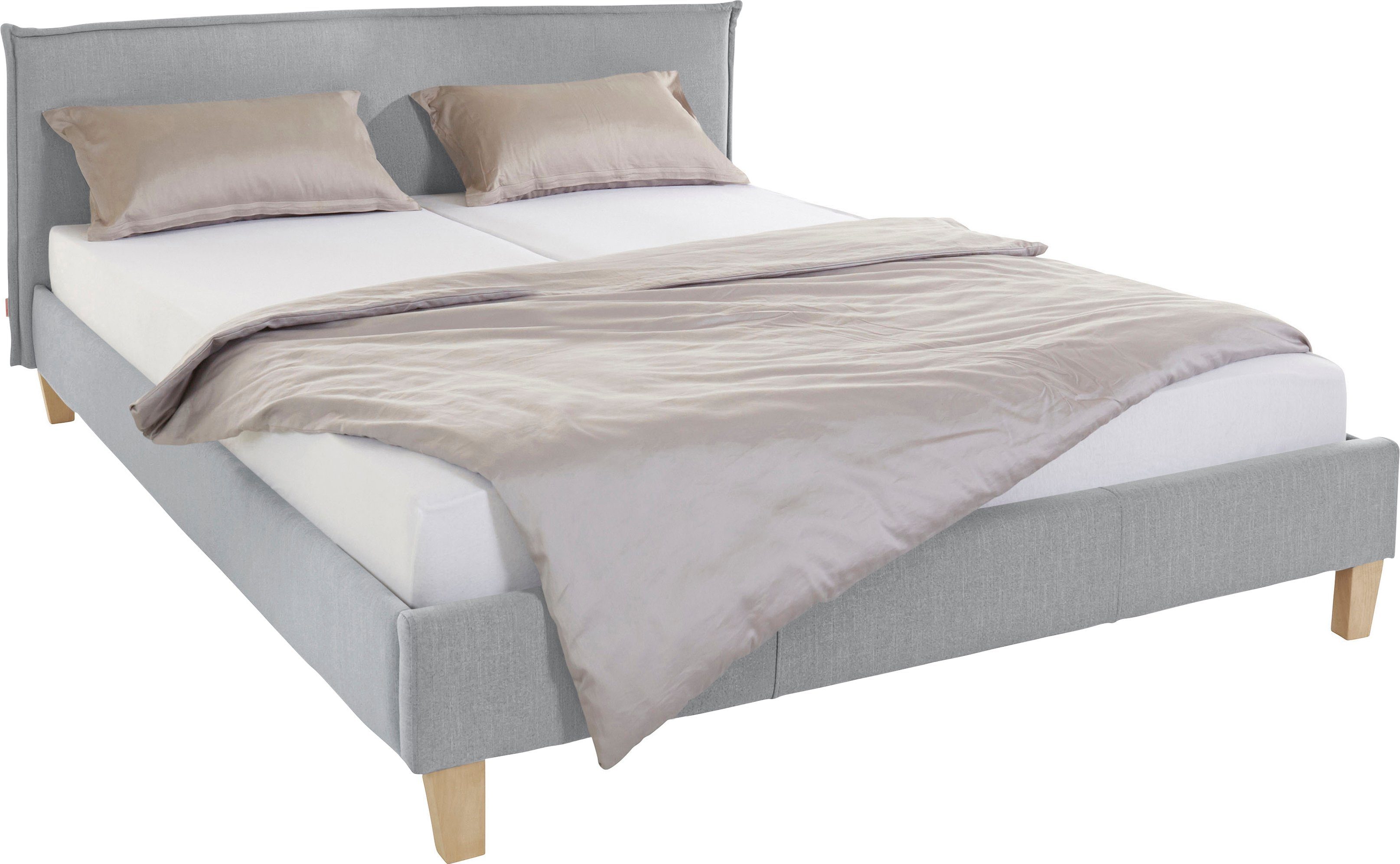 OTTO products Polsterbett Heddi, in 5 Breiten: von 90cm-200cm, Biese am Kopfteil, Strukturstoff