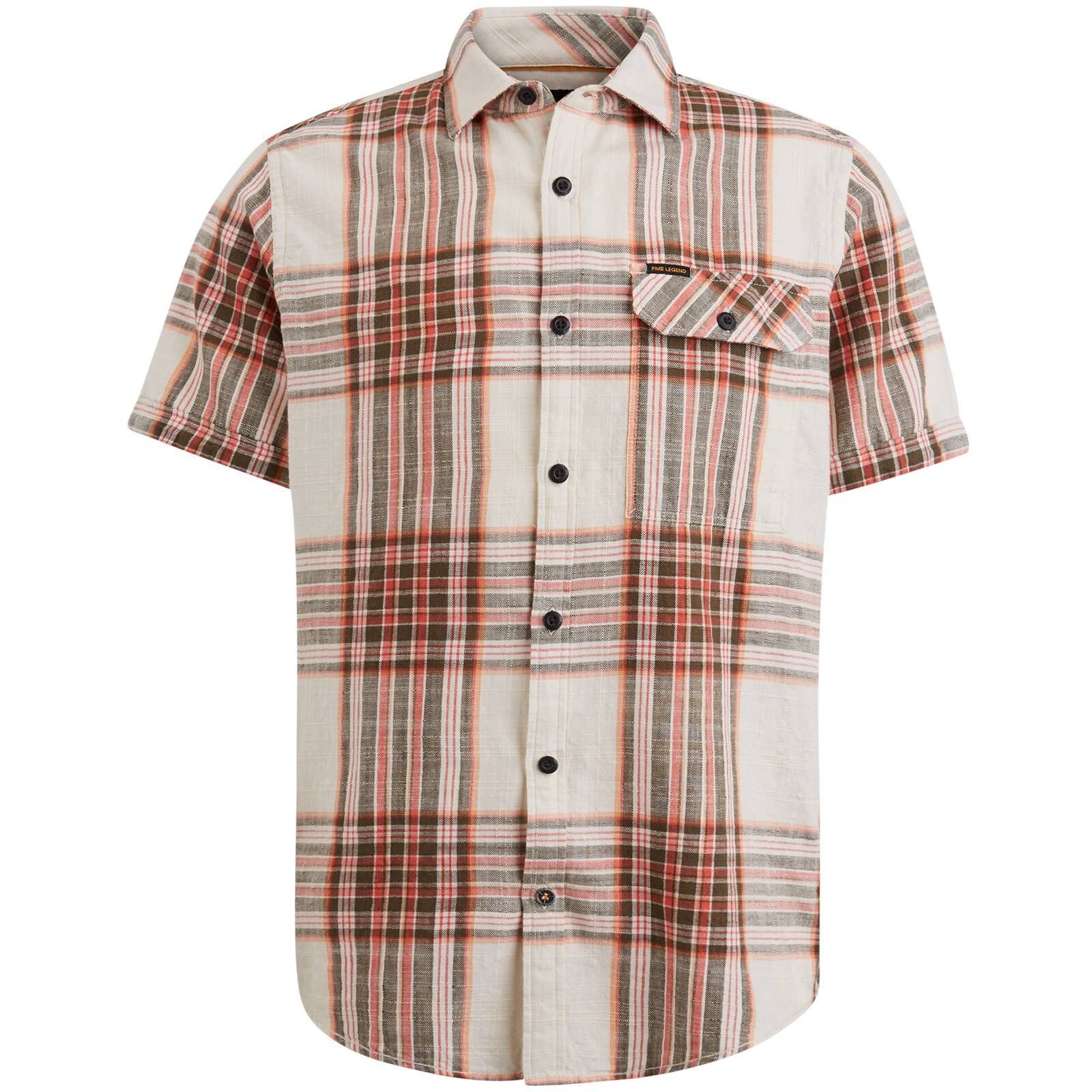 PME LEGEND Langarmhemd Herren Hemd COTTON SLUB CHECK Kurzarm (1-tlg)